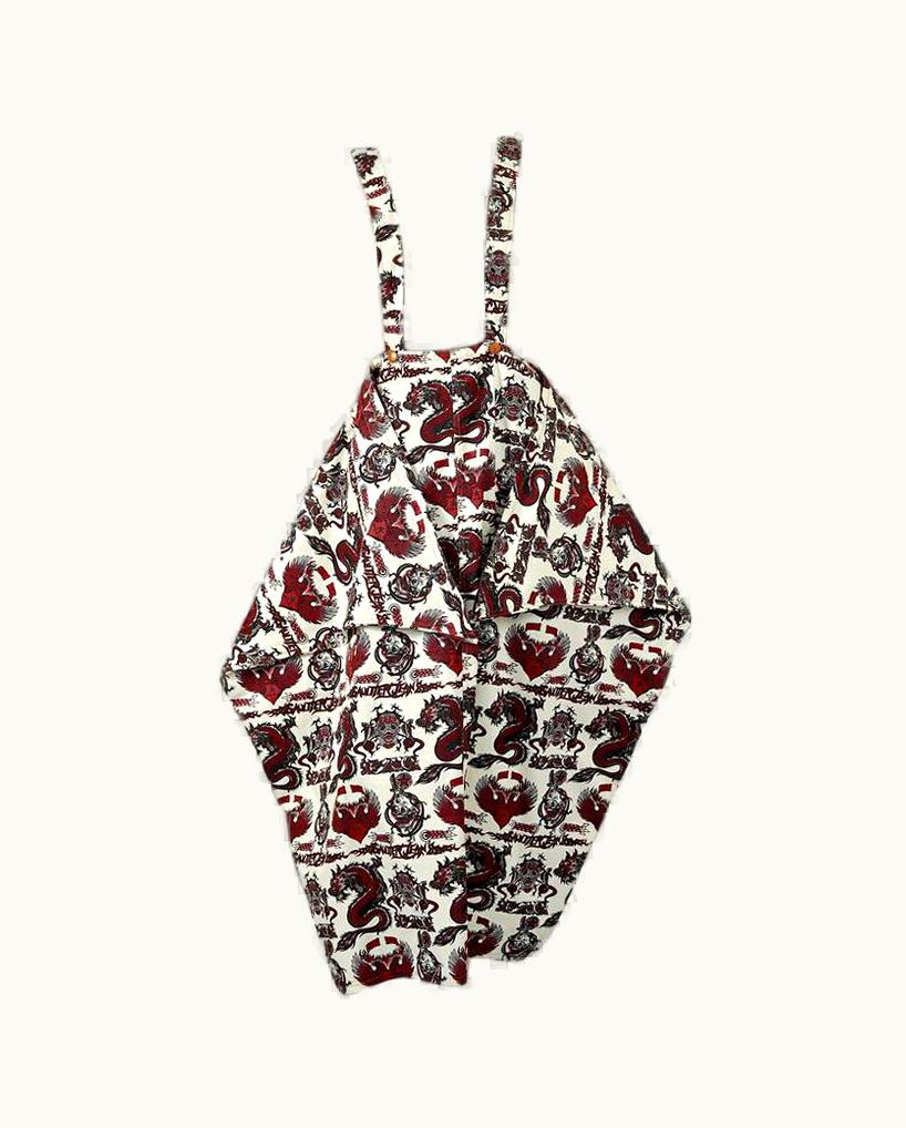 Jean-Paul Gaultier Vintage Jean Paul Gaultier Dragon Eagle Tattoo Print Sarong Suspender Skirt