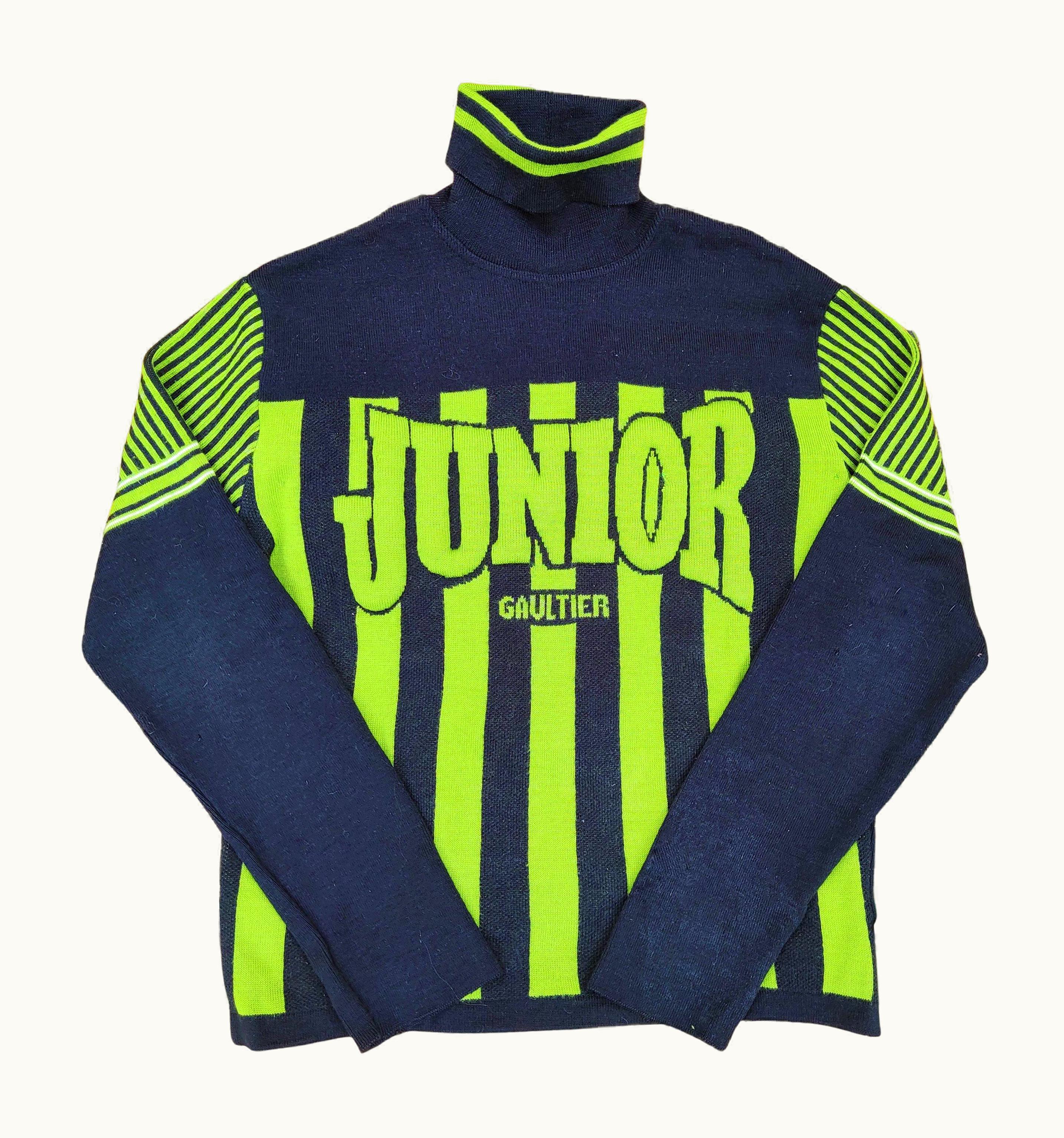 Jean-Paul Gaultier Jean Paul Gaultier Junior Logo Text Striped Vintage 1994 Sweater Pullover