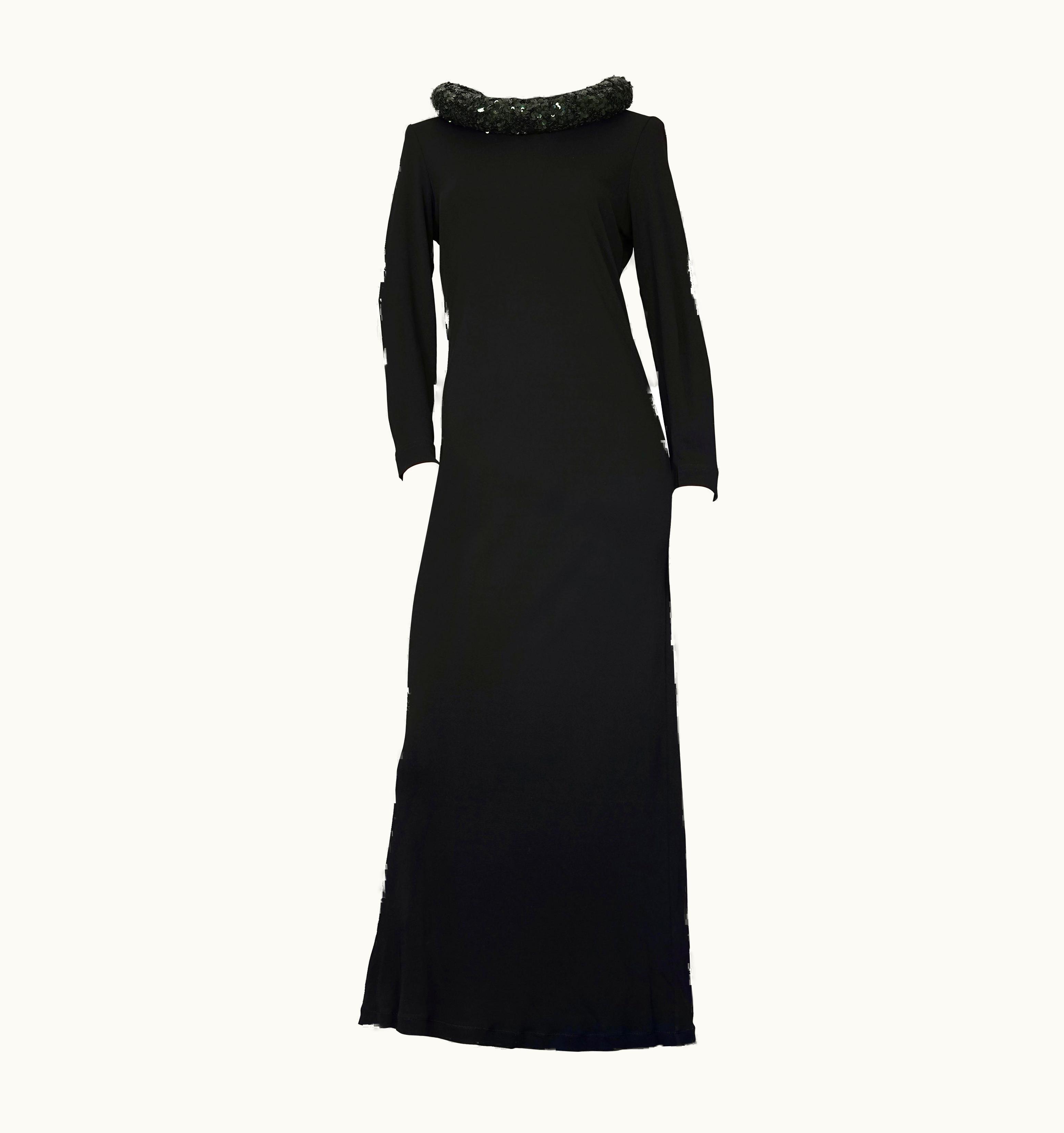 Jean-Paul Gaultier Vintage Jean Paul Gaultier Rolled Sequin Hoop Collar Long Evening Dress