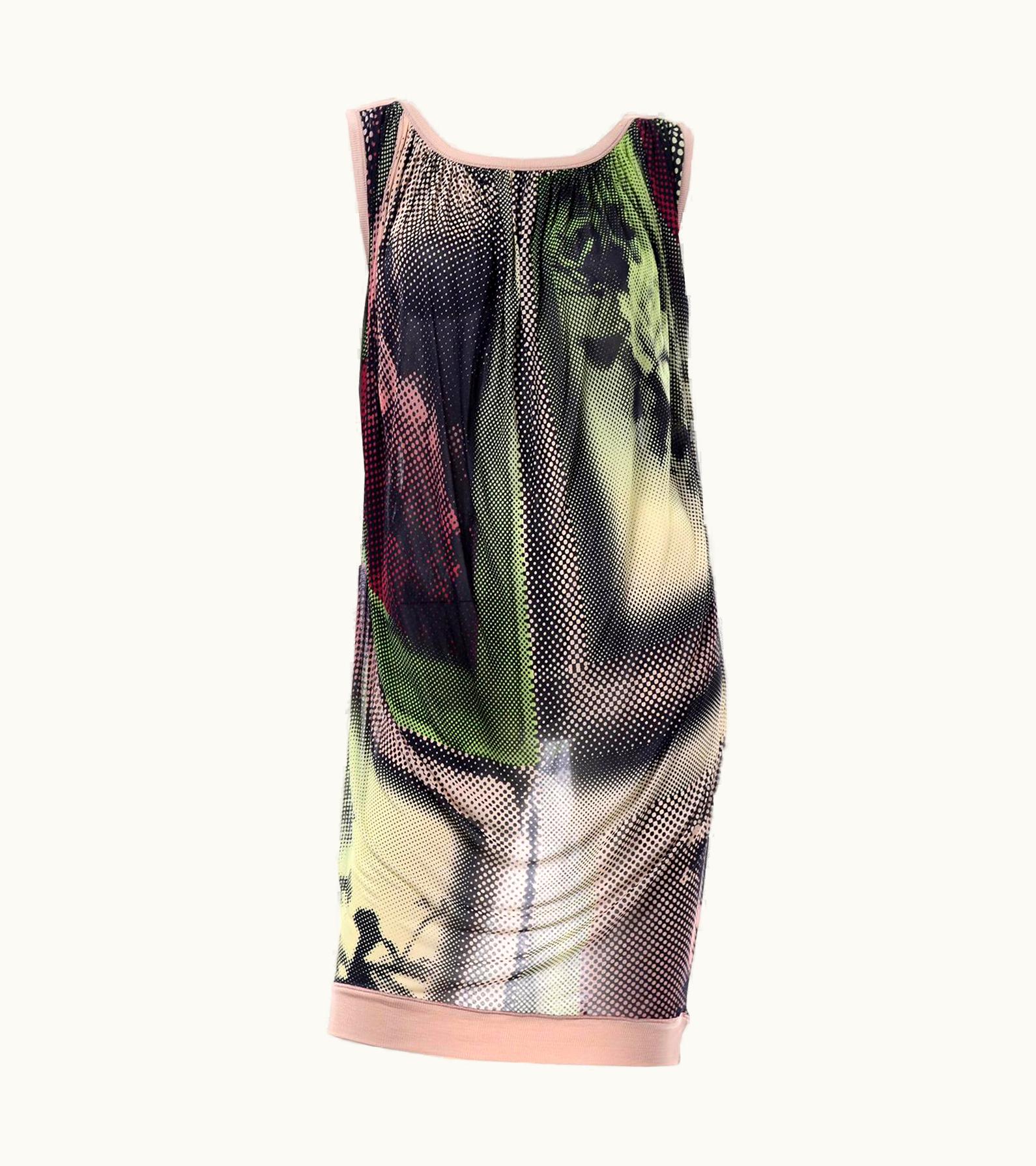 Jean-Paul Gaultier Jean Paul Gaultier Maille Femme Old Photograph Dot Print Sleeveless Dress