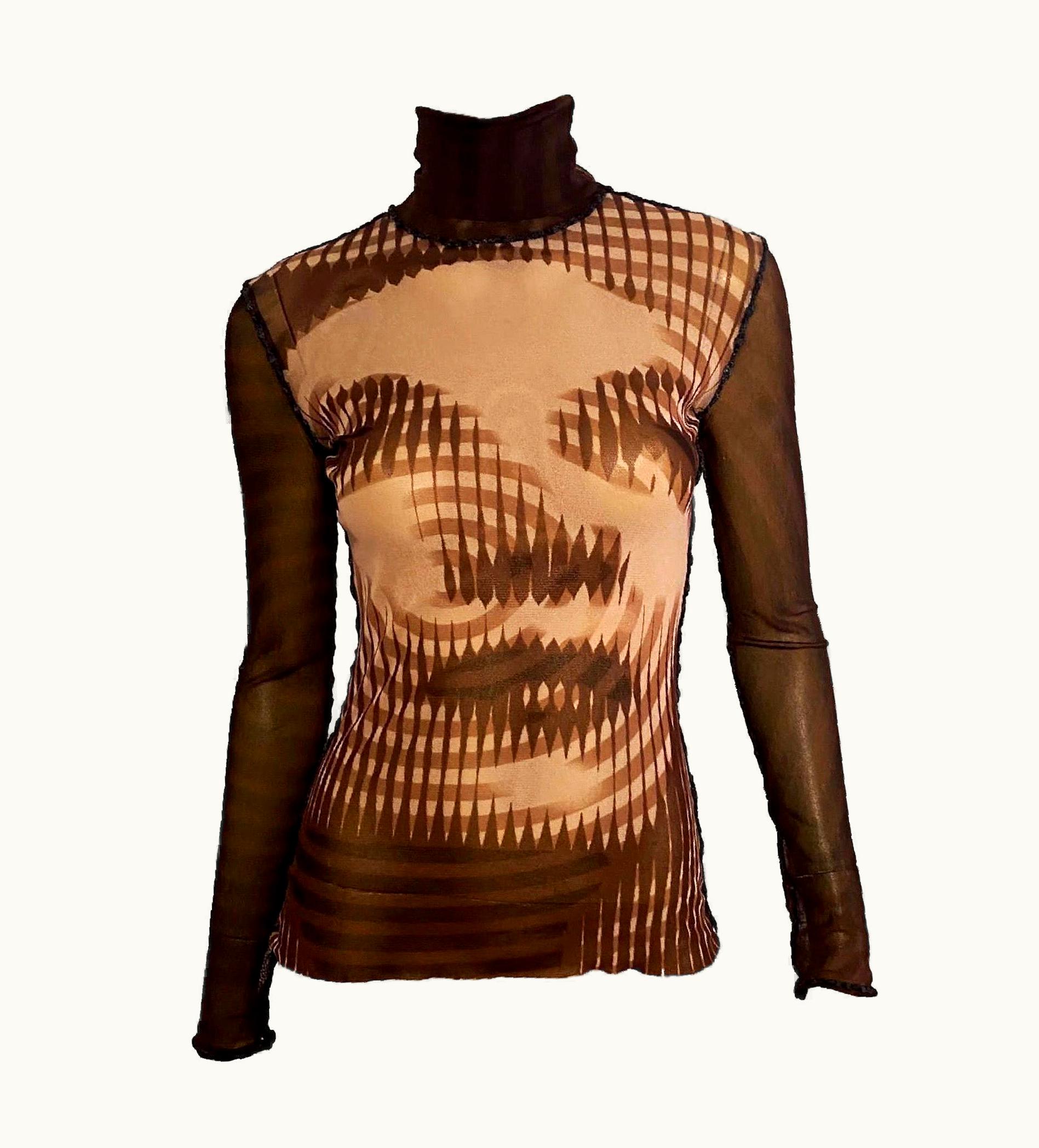 Jean-Paul Gaultier Jean Paul Gaultier AW 2001 Marlene Dietrich Op Art Top
