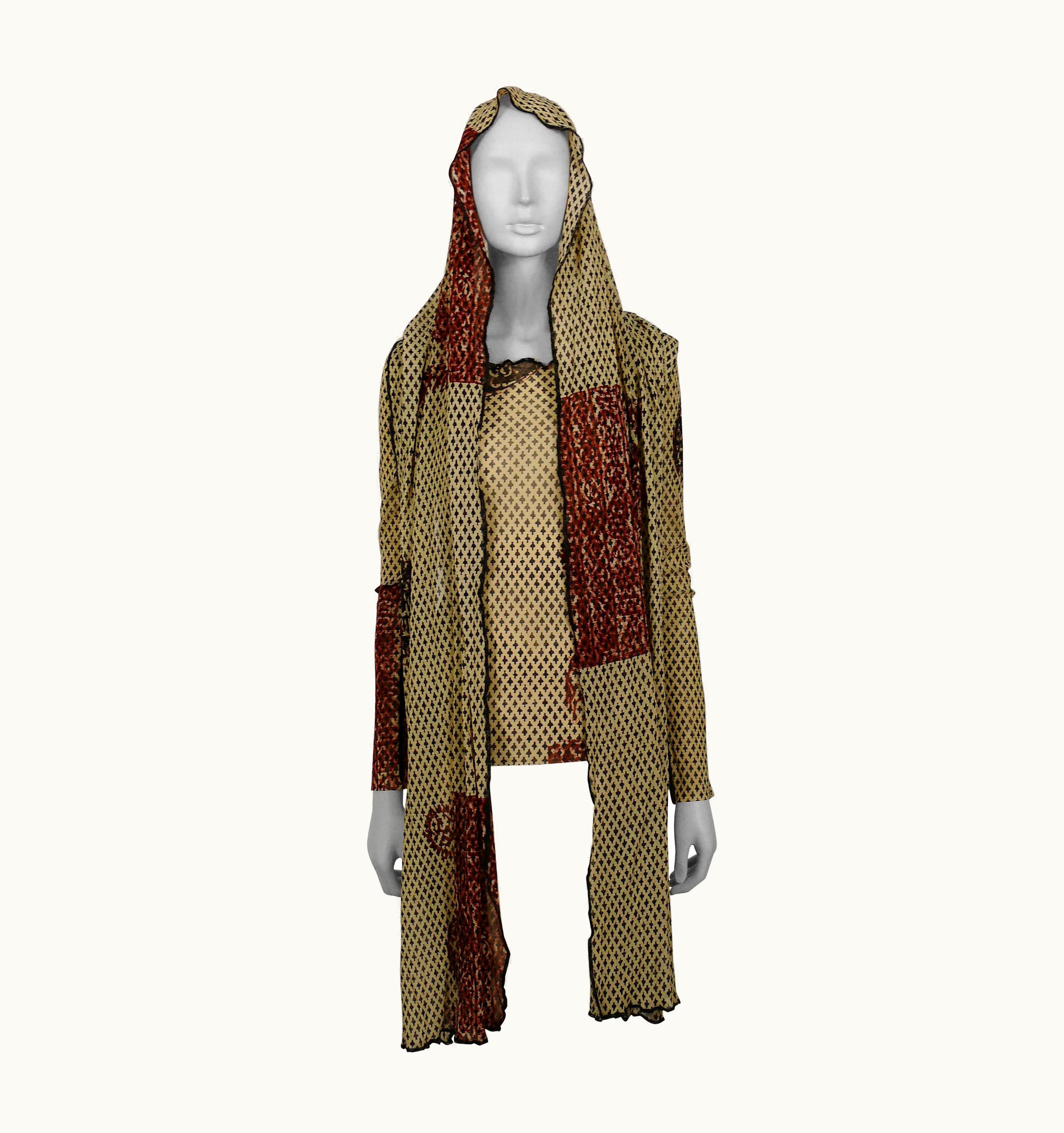 Jean-Paul Gaultier Jean Paul Gaultier Vintage Oriental Tatto Sheer Mesh Top UZ0596278