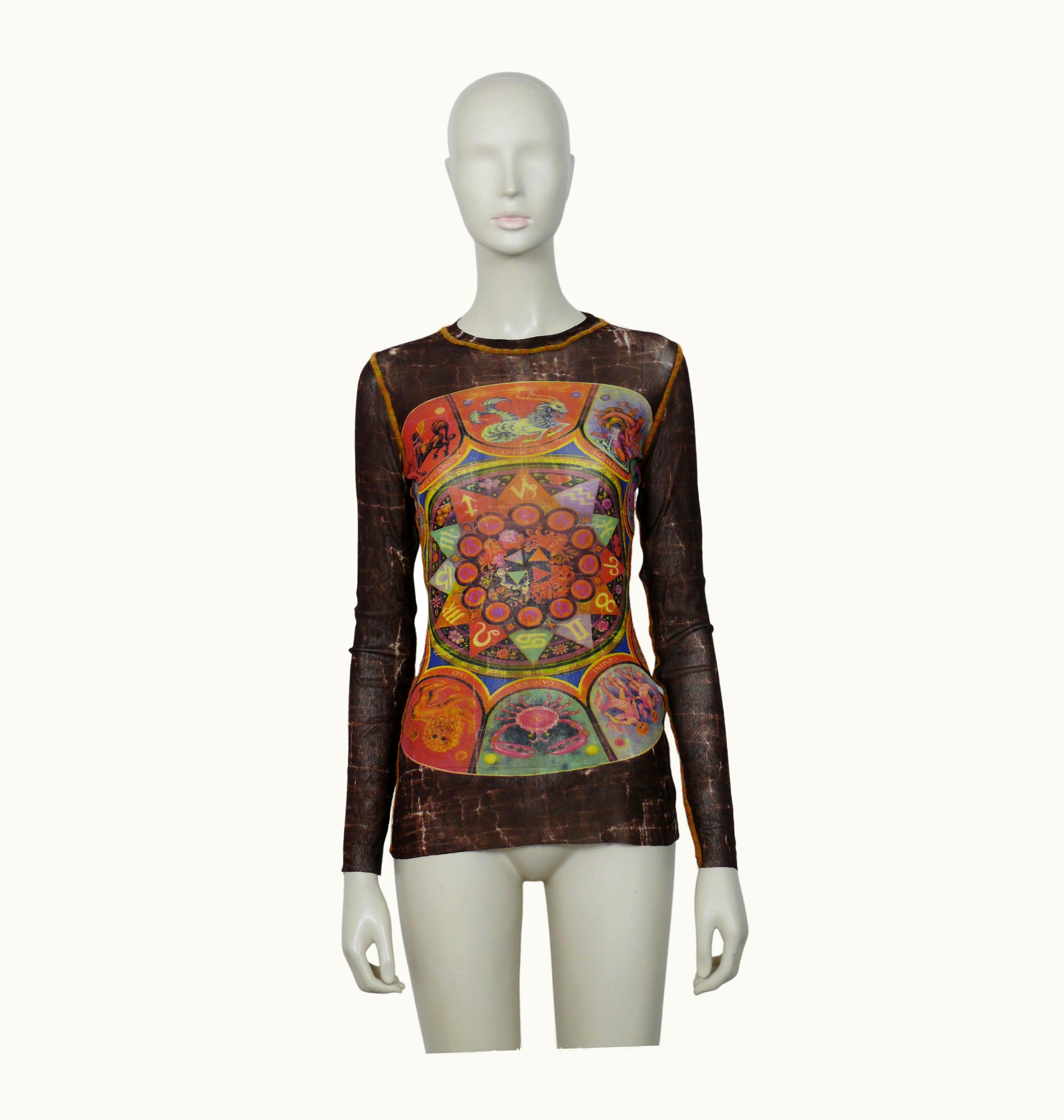 Jean-Paul Gaultier Jean Paul Gaultier Vintage Astrology Zodiac Sheer Mesh Top