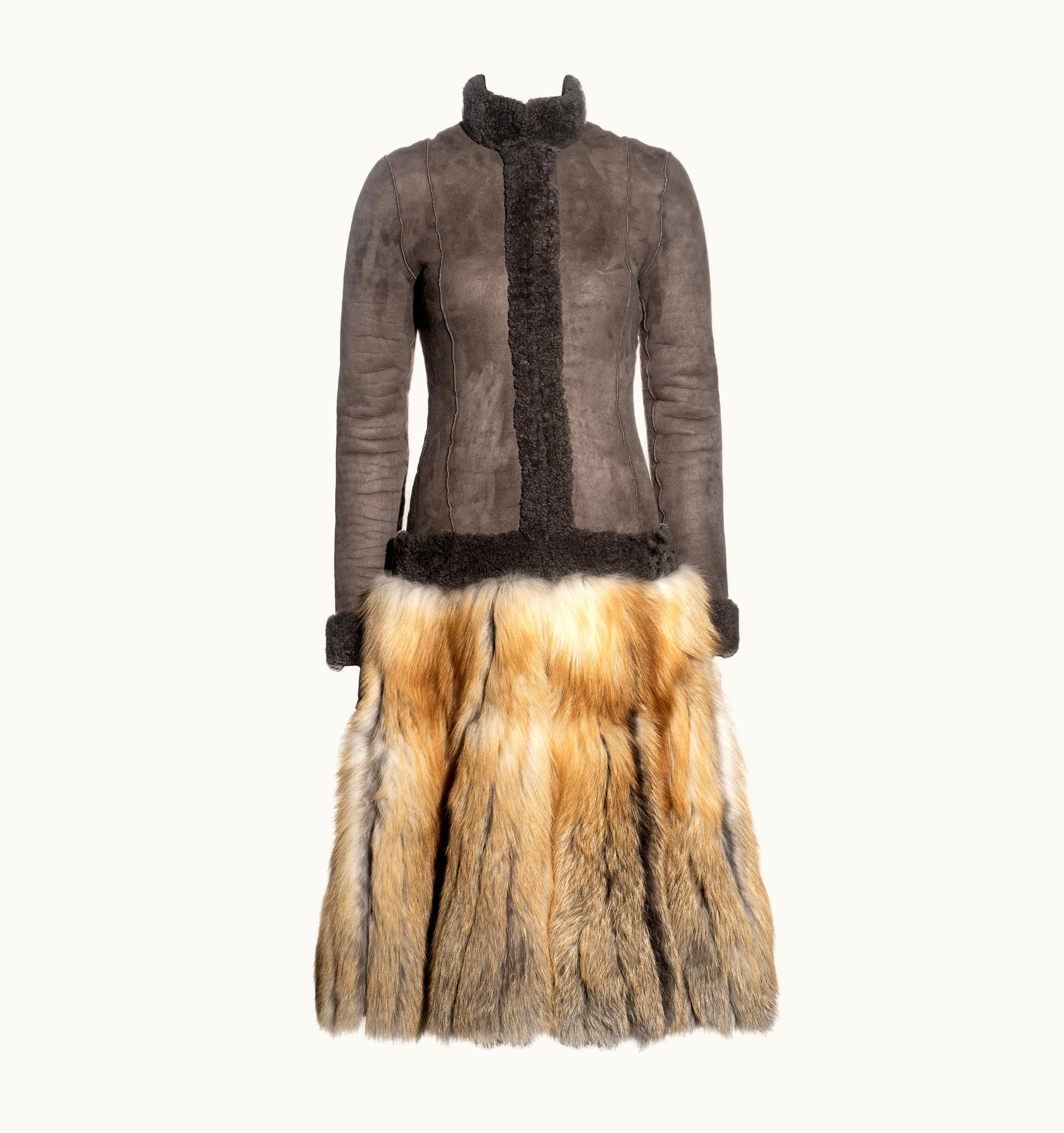 Jean-Paul Gaultier Jean Paul Gaultier Sheepskin And Fox Fur Coat Dress, AW 2006