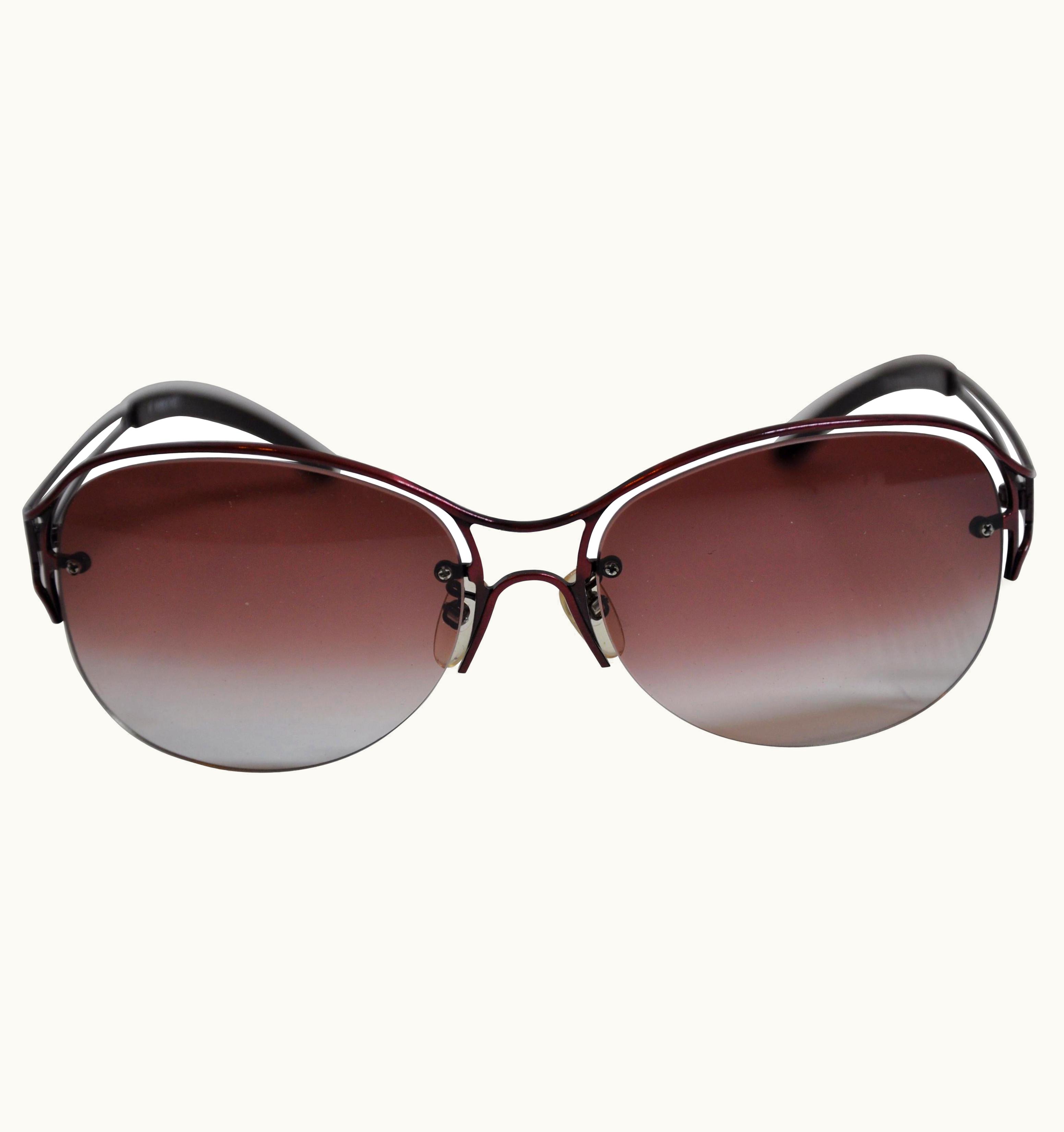 Jean-Paul Gaultier Jean Paul Gaultier Gilded Melot-Wine Hardware With Signature Logo Sunglasses