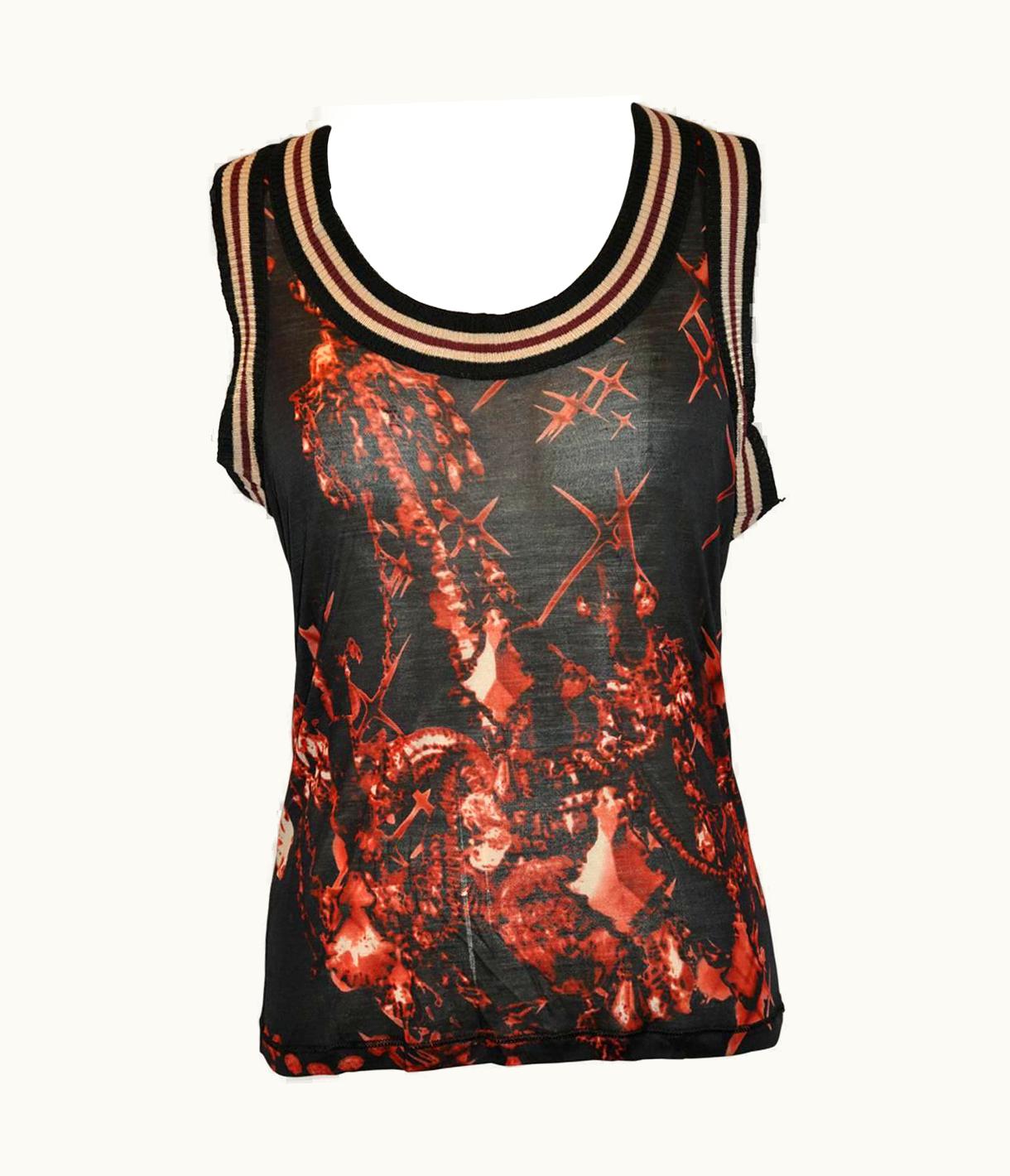 Jean-Paul Gaultier Jean Paul Gaultier Stretch Racer' Back With Stripe Accent Tank Top
