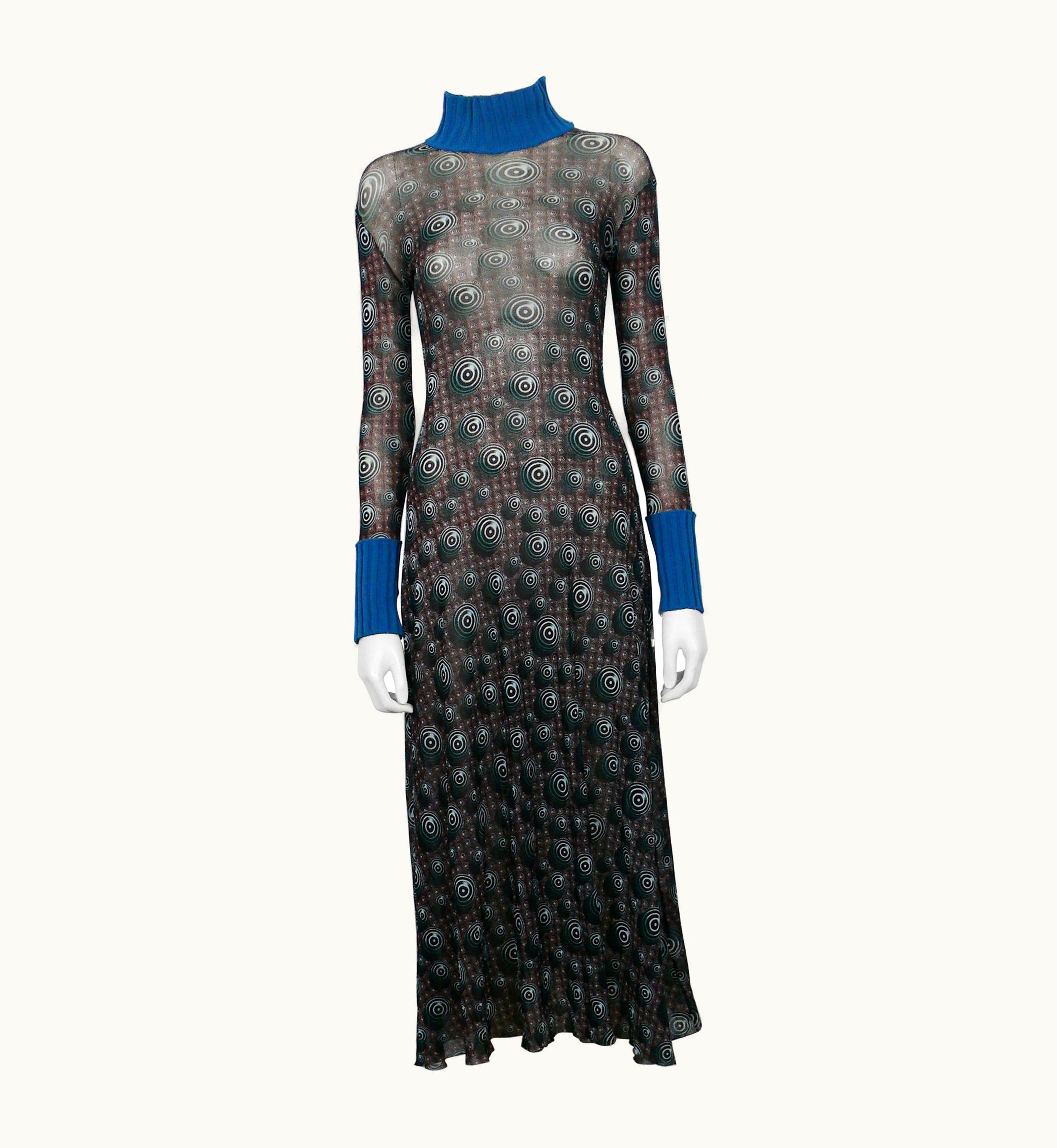Jean-Paul Gaultier Jean Paul Gaultier Vintage Op Art Sheer Mesh Dress