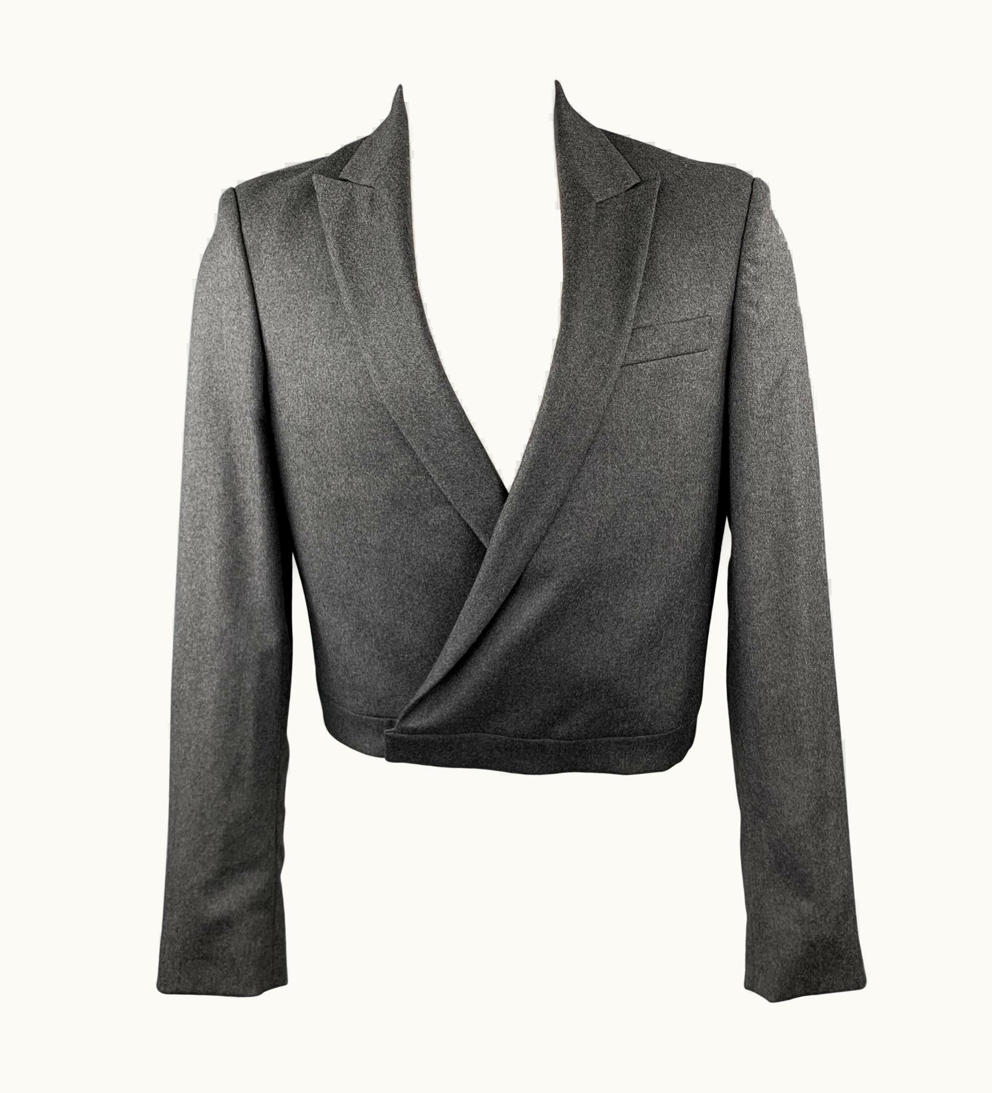 Jean-Paul Gaultier Jean Paul Gaultier Dark Gray Wool S/S Cashmere Cropped Jacket