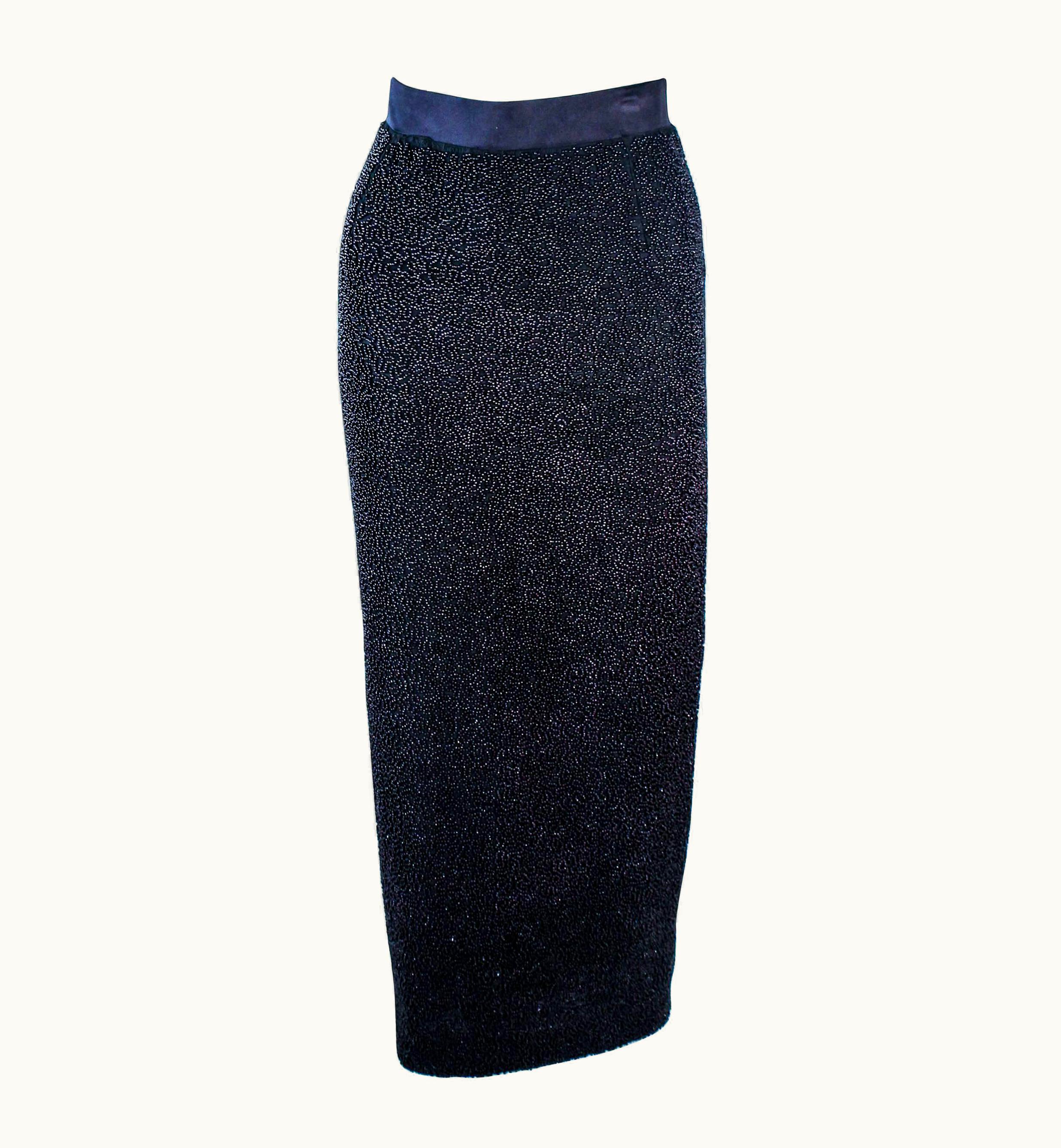 Jean-Paul Gaultier Jean Paul Gaultier Vintage Beaded Full Length Silk Skirt