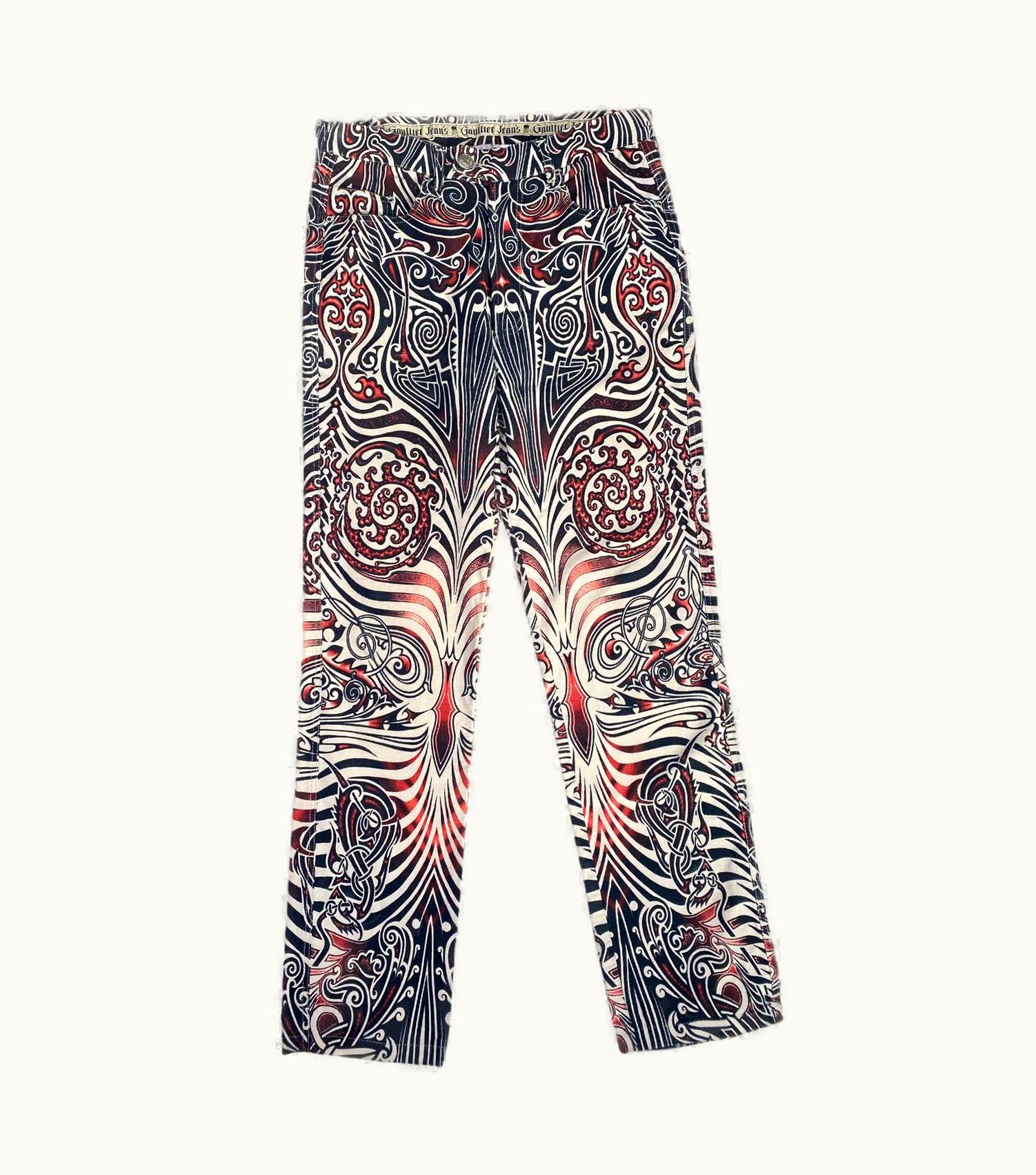 Jean-Paul Gaultier Jean Paul Gaultier Vintage Spring/Summer 1996 Iconic Tribal Tattoo Jean