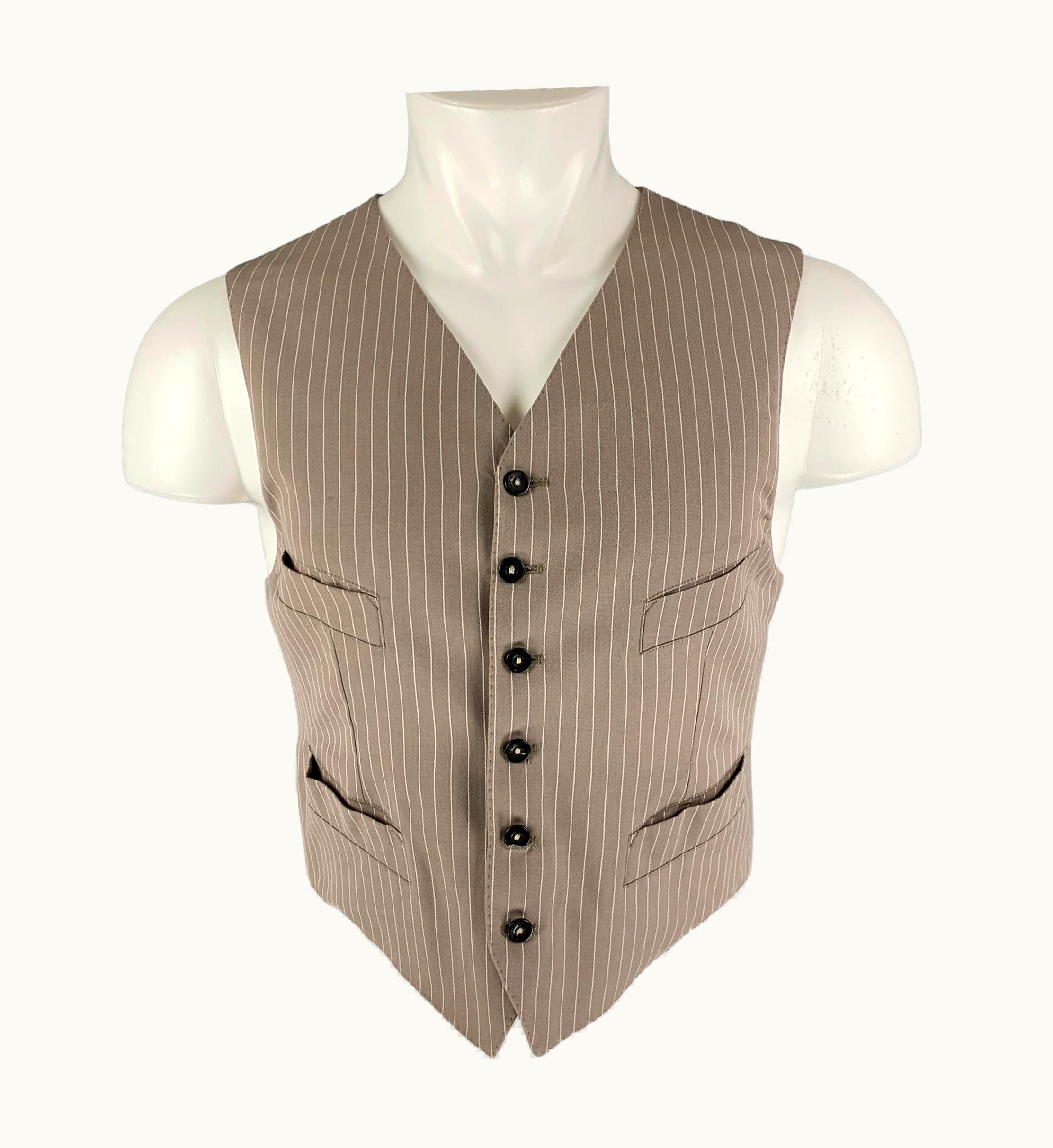 Jean-Paul Gaultier Vintage Jean Paul Gaultier Taupe Black White Stripe Vest