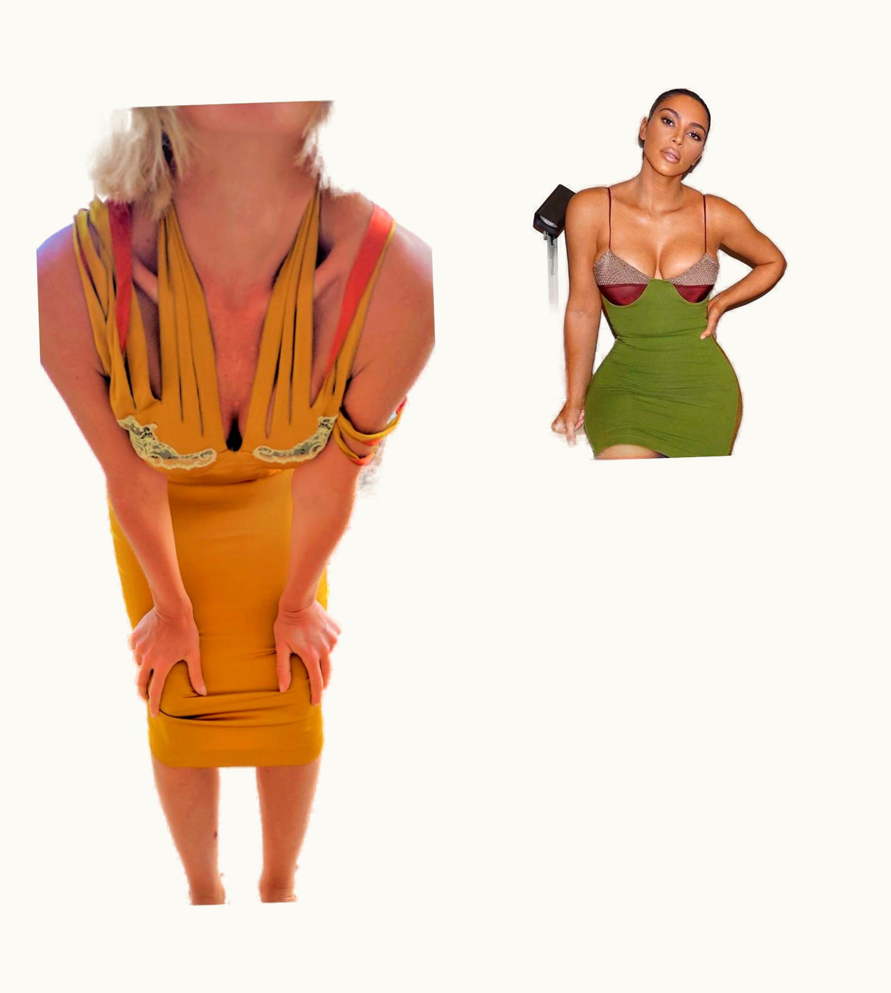 Jean-Paul Gaultier Jean Paul Gaultier Couture Evening Kim Kardashian Silk Cocktail Butterfly Dress