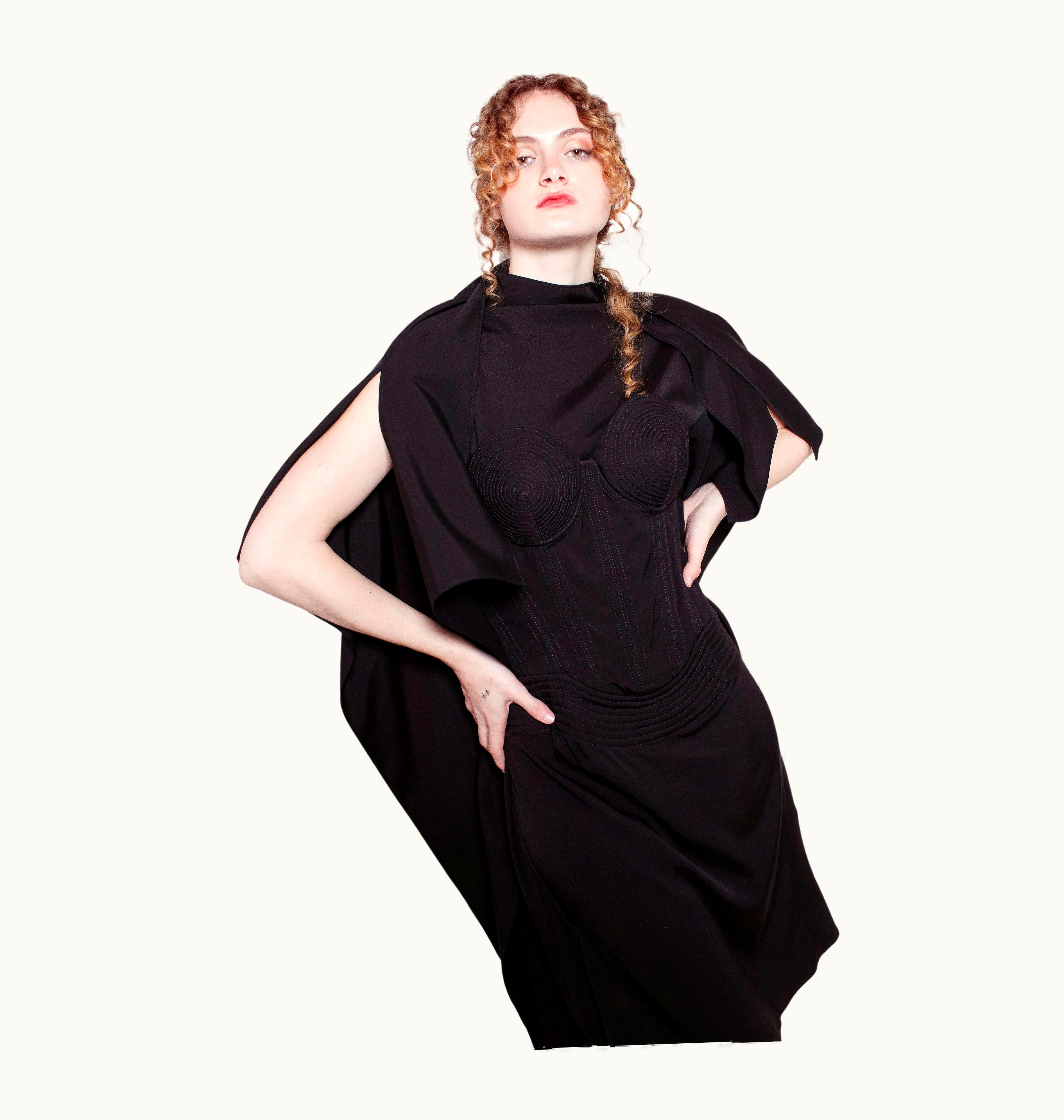 Jean-Paul Gaultier Jean Paul Gaultier AW 2010 Black Cone Bra Corset Dress