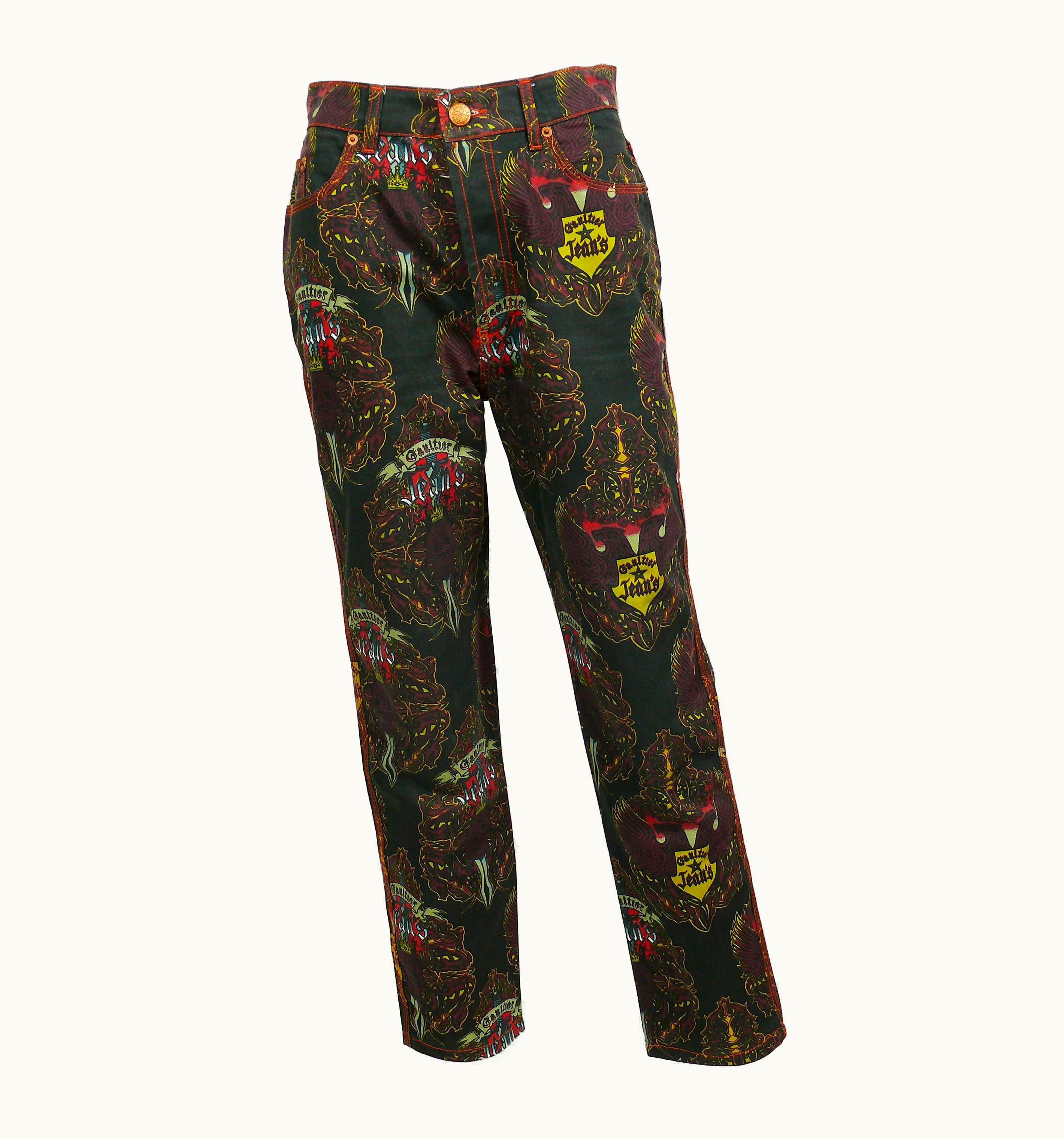 Jean-Paul Gaultier Jean Paul Gaultier Vintage Crowned Skull And Eagle Print Pants Trousers