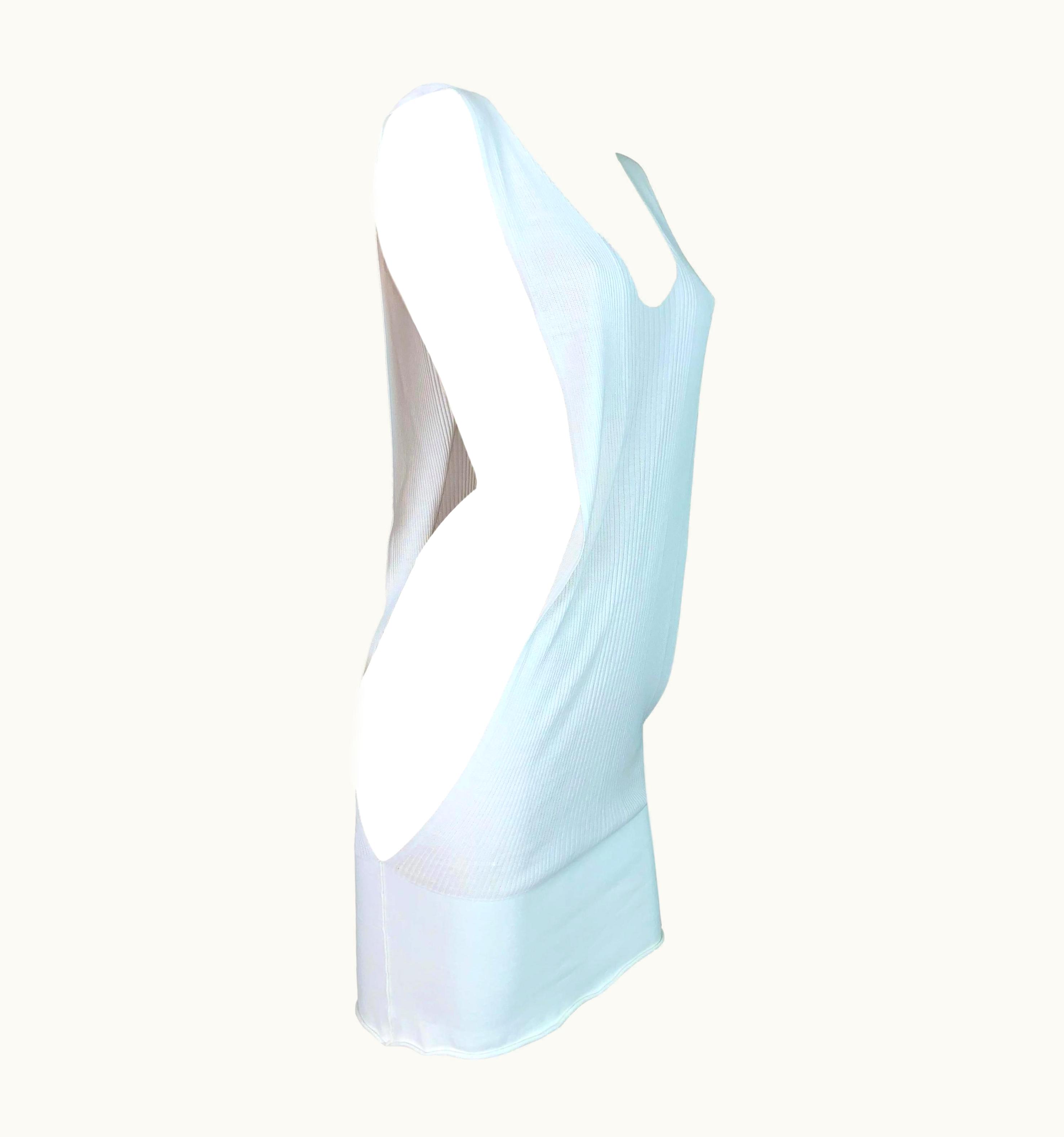 Jean-Paul Gaultier 2000' Jean Paul Gaultier Ivory Cut-Out Sides Tunic Mini Dress