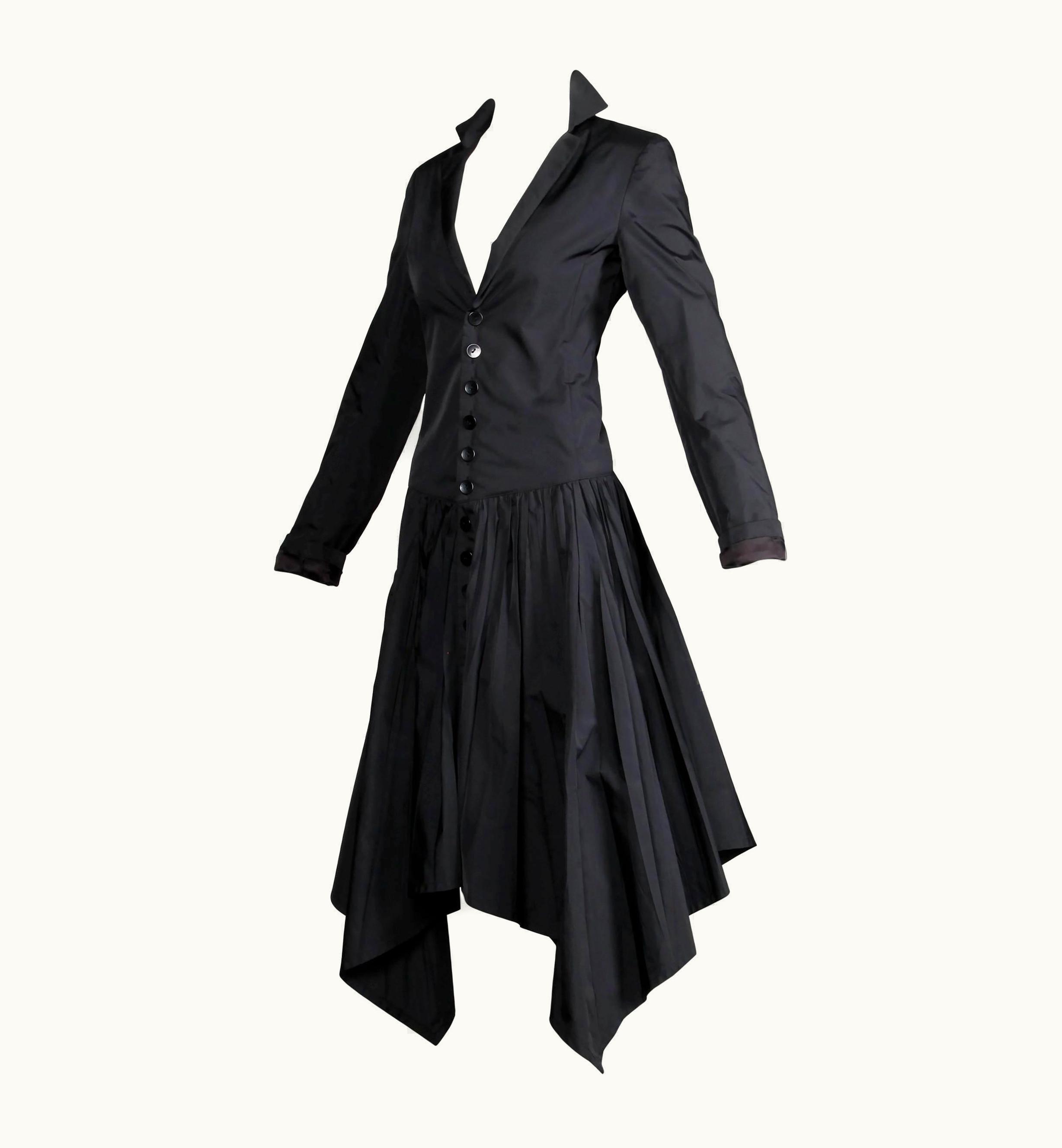 Jean-Paul Gaultier Jean Paul Gaultier Vintage Black Avant Garde Steampunk Coat Or Dress, 1990s