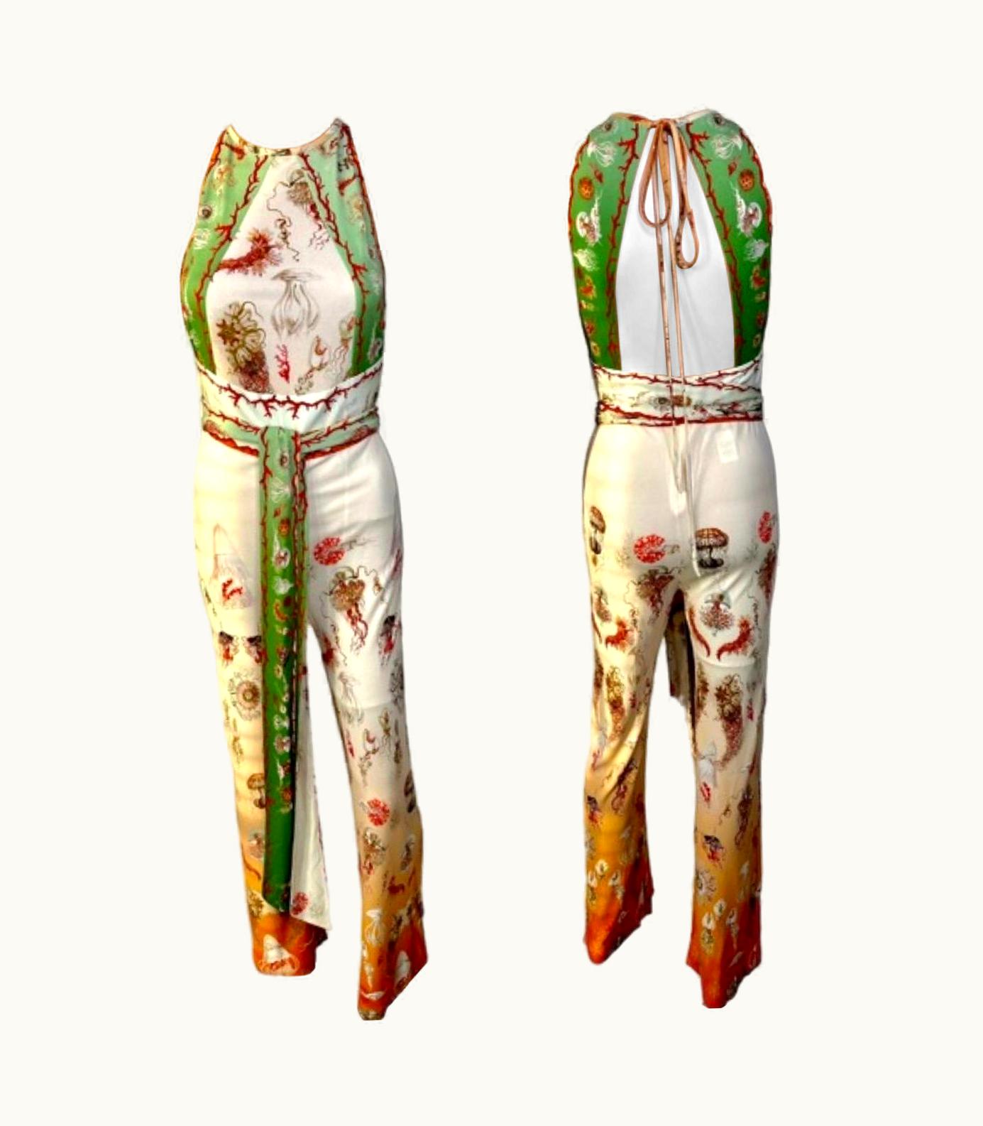 Jean-Paul Gaultier Jean Paul Gaultier S/S 2008 Halter Cutout Back Belted Romper Jumpsuit