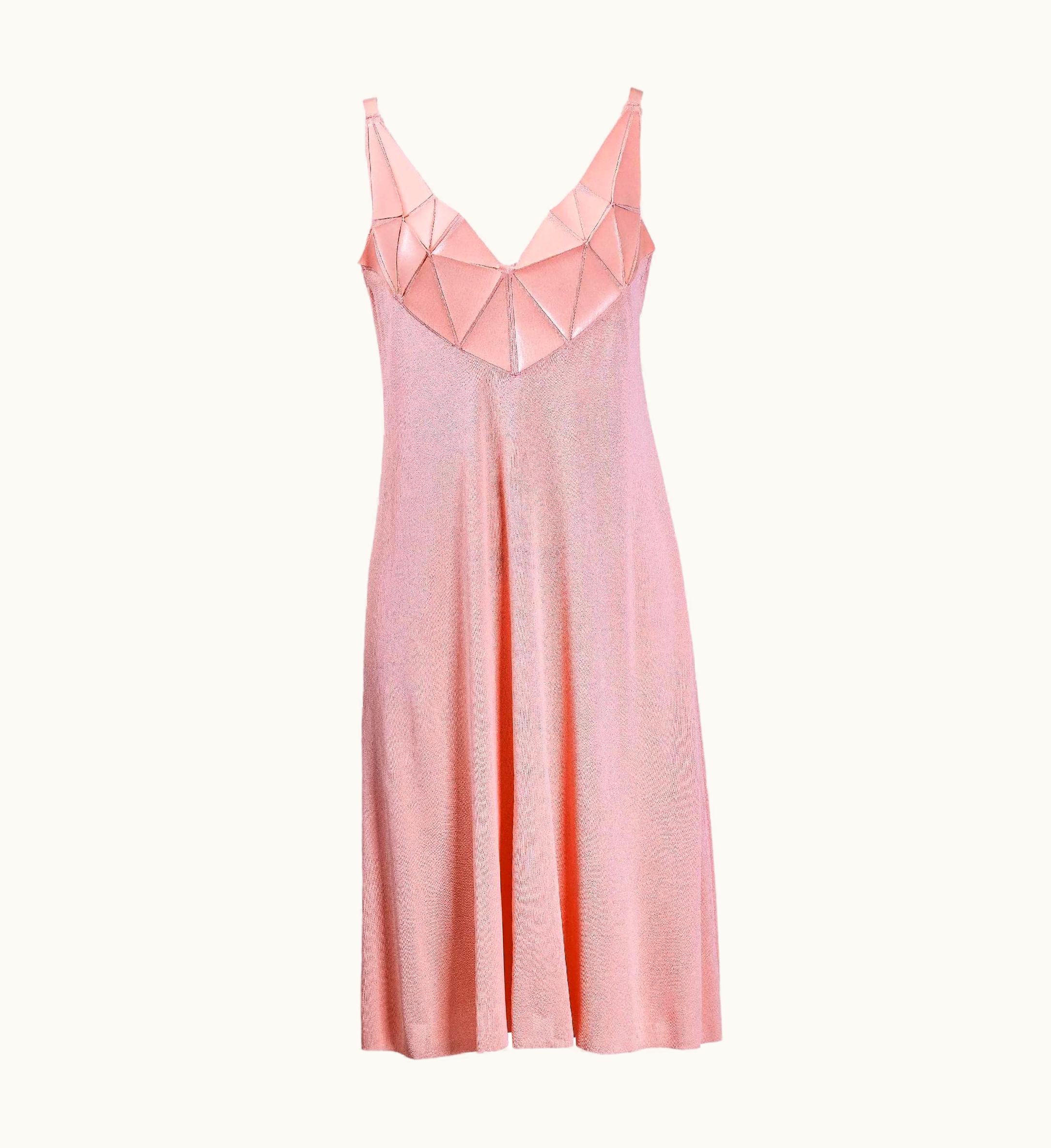 Jean-Paul Gaultier 1990' Jean Paul Gaultier Pink Dress With Geometric Triangle Bust Tiles