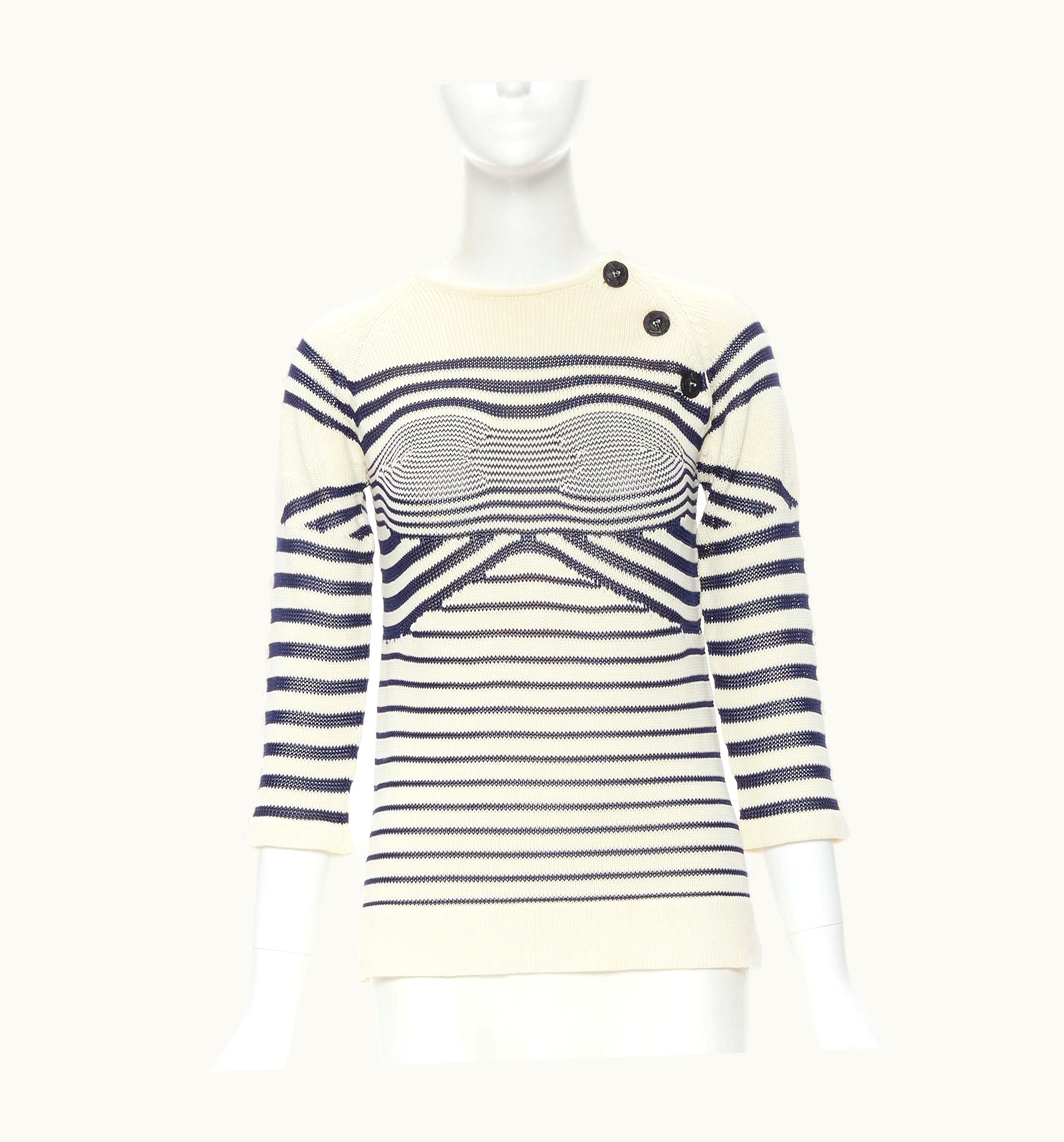 Jean-Paul Gaultier Jean Paul Gaultier Vintage Cyber Baba Optical Stripe Sailor Sweater