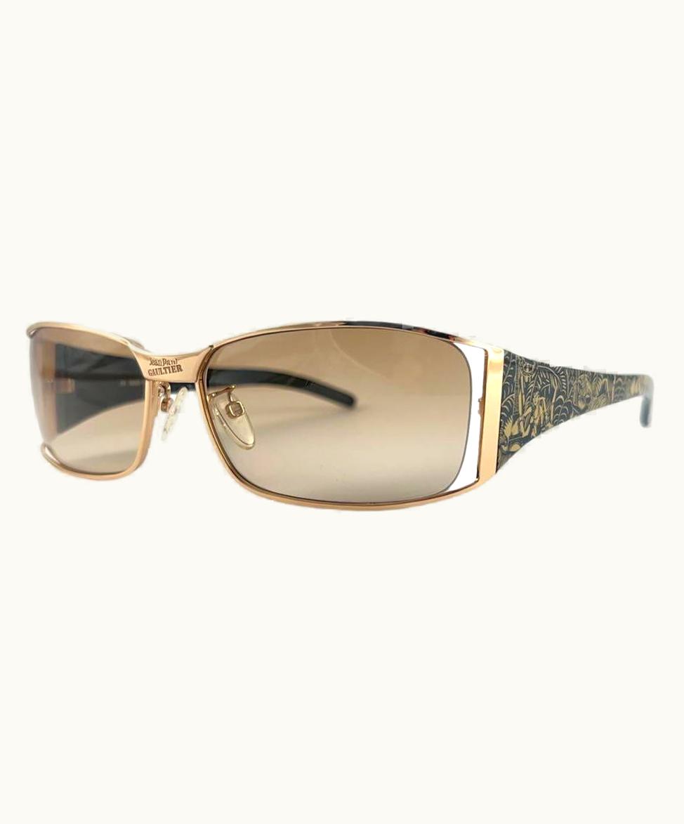 Jean-Paul Gaultier Vintage Jean Paul Gaultier Sjp 008 Gold Mask Sunglasses 1990' Japan
