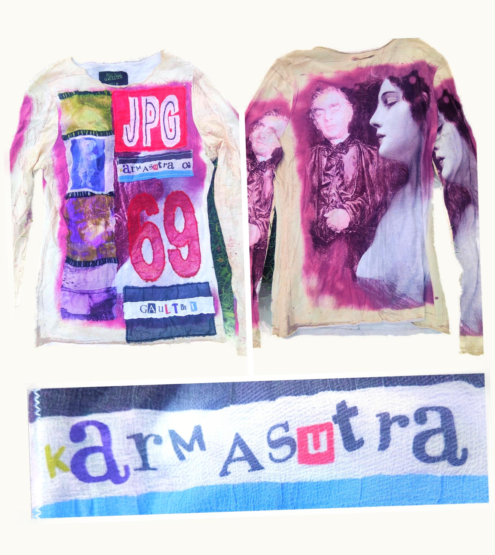 Jean-Paul Gaultier Jean Paul Gaultier Karmasutra Face Portrait Patchwork Patch Work Erotic Tee Top