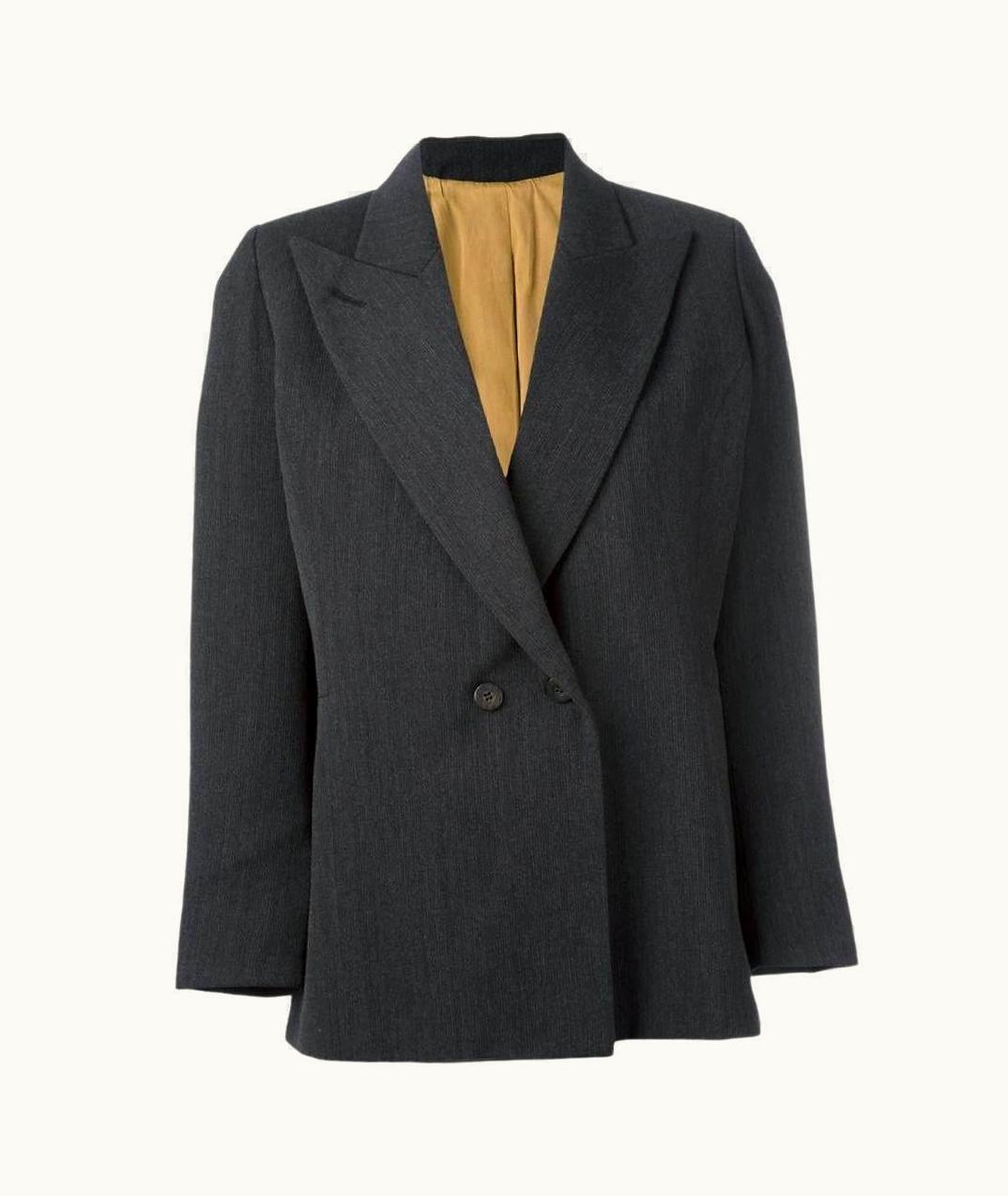 Jean-Paul Gaultier Jean Paul Gaultier Vintage Dark Grey Ribbed Wool 90s Double-breasted Jacket