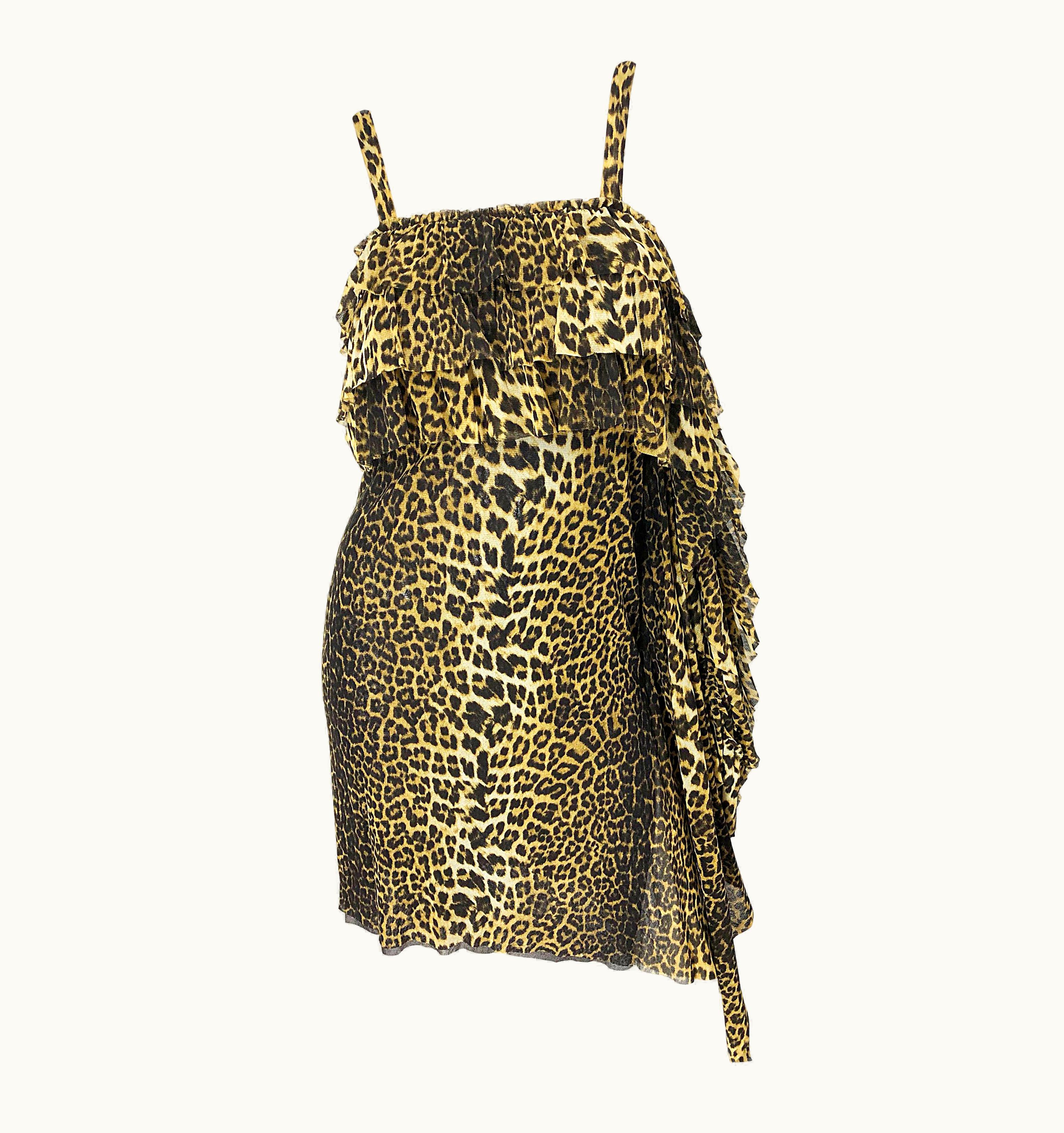 Jean-Paul Gaultier Vintage Jean Paul Gaultier 1990s Leopard Cheetah Animal Print 90s Sash Dress