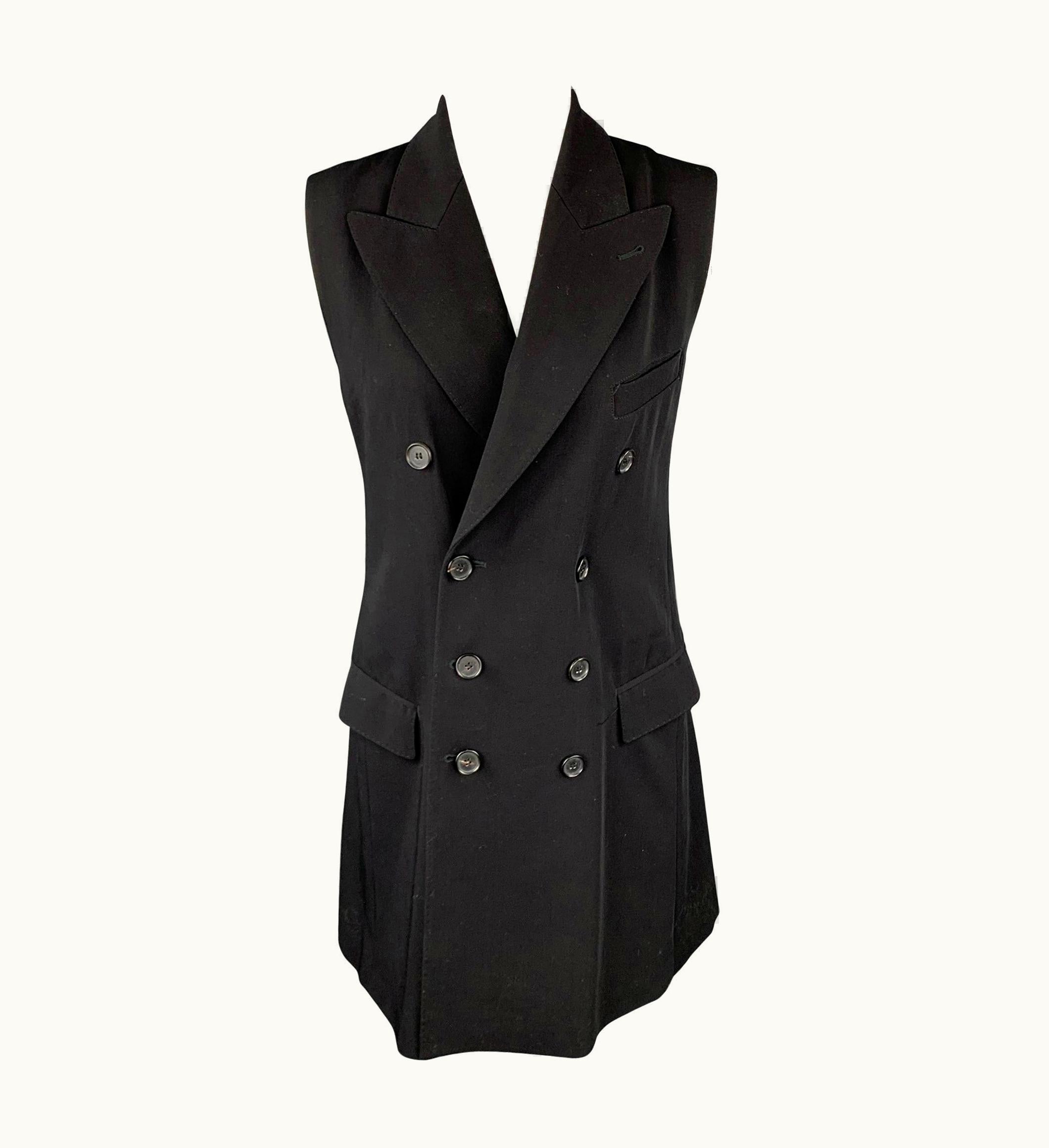 Jean-Paul Gaultier Vintage Jean Paul Gaultier Black Wool Blend Double Breasted Vest