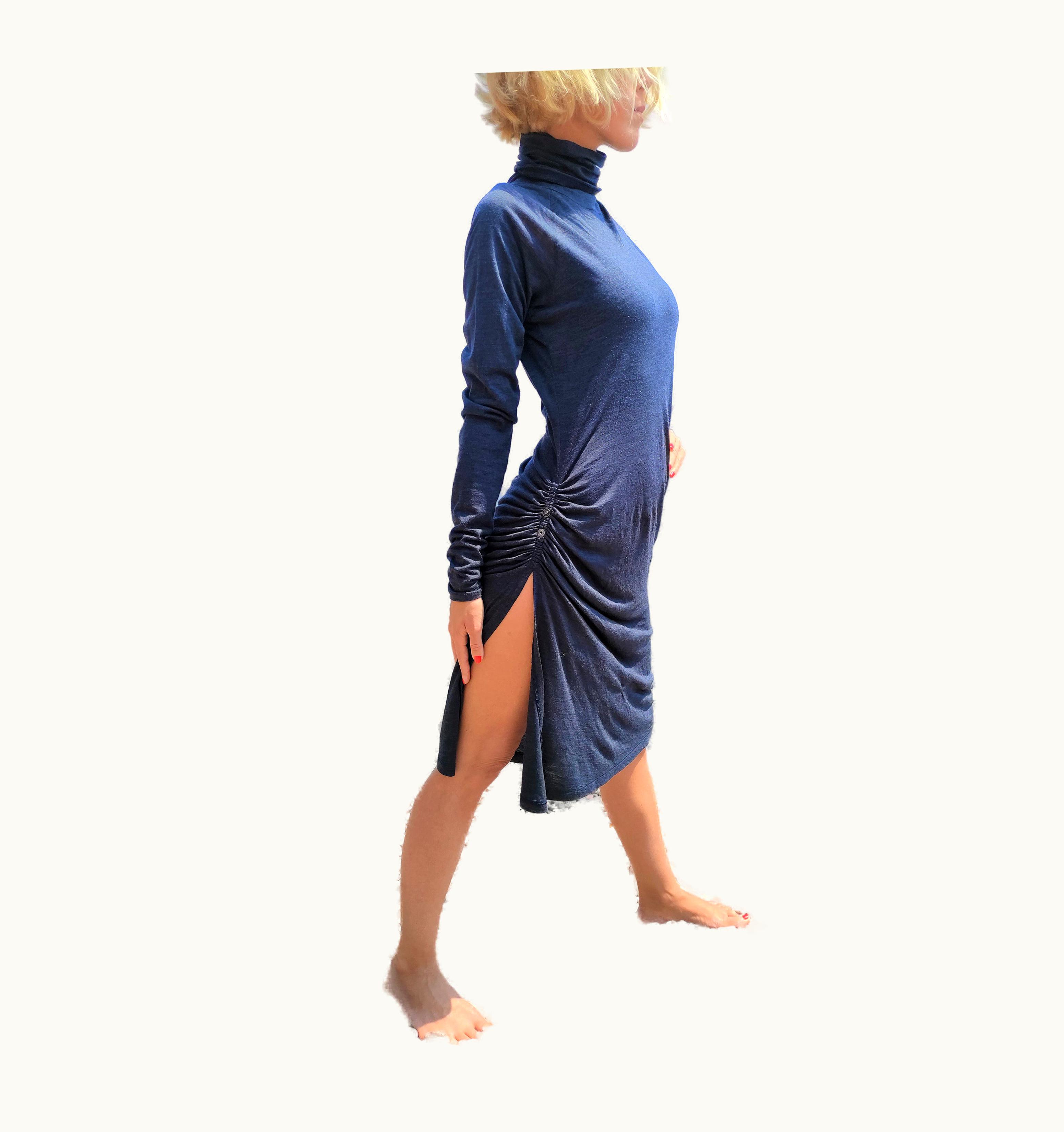 Jean-Paul Gaultier Jean Paul Gaultier Cut Out Cutout Leg Turtleneck Working Work Office Dress