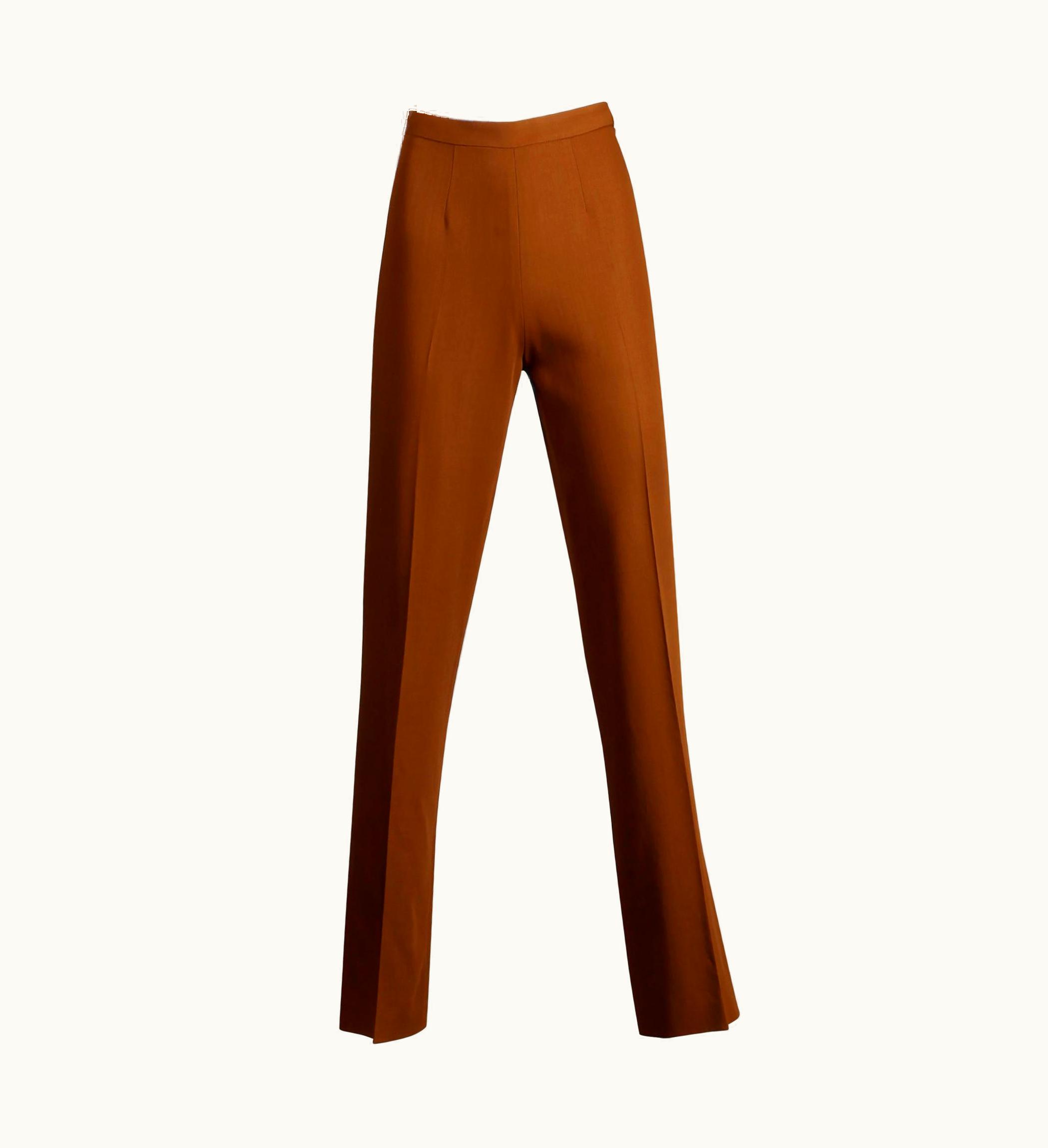 Jean-Paul Gaultier 1990s Jean Paul Gaultier Femme Vintage Caramel Brown Wool Pants Or Trousers