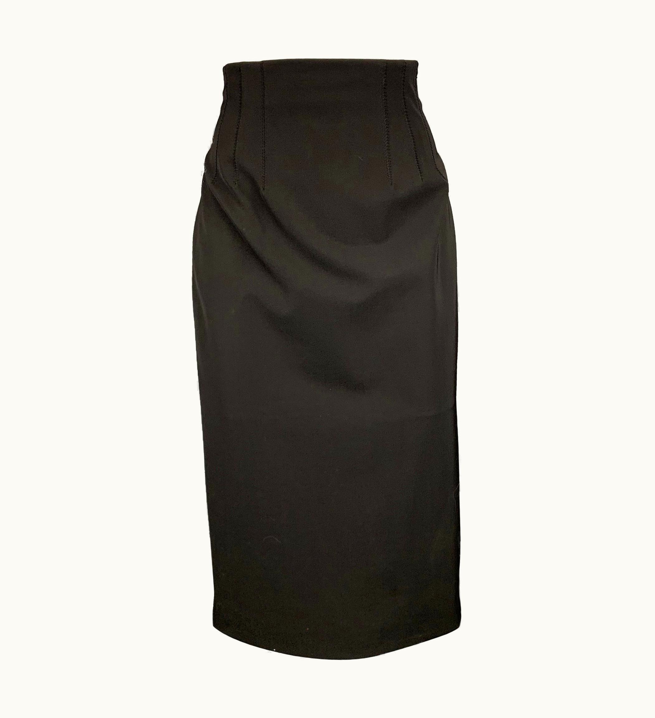 Jean-Paul Gaultier Jean Paul Gaultier Reedition 1993/1994 Black Wool S/S Polyester Skirt