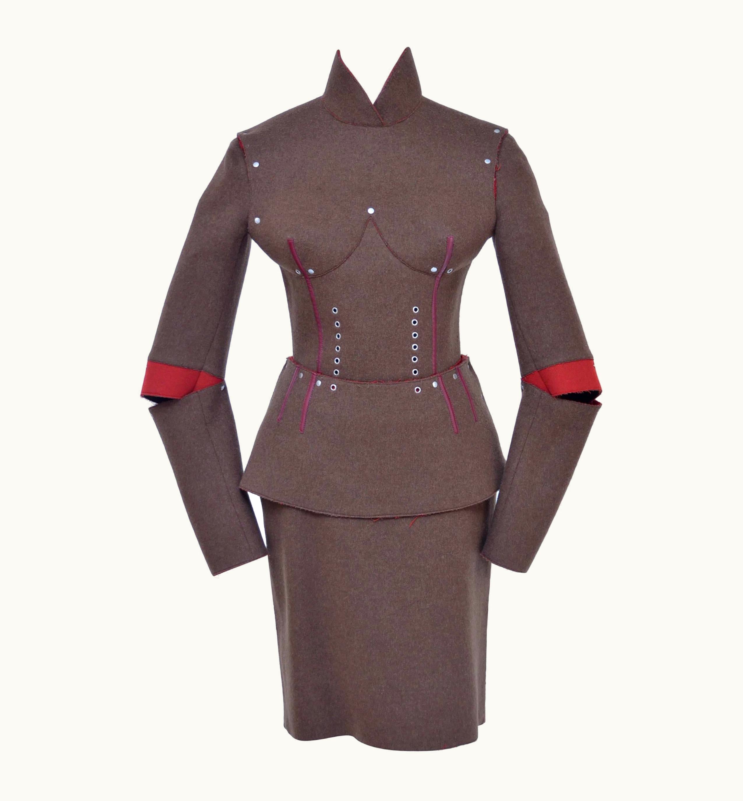 Jean-Paul Gaultier Jean Paul Gaultier Pour Gibo Runway Fall 2013 Breast Cone Armour Suit UZ0596503