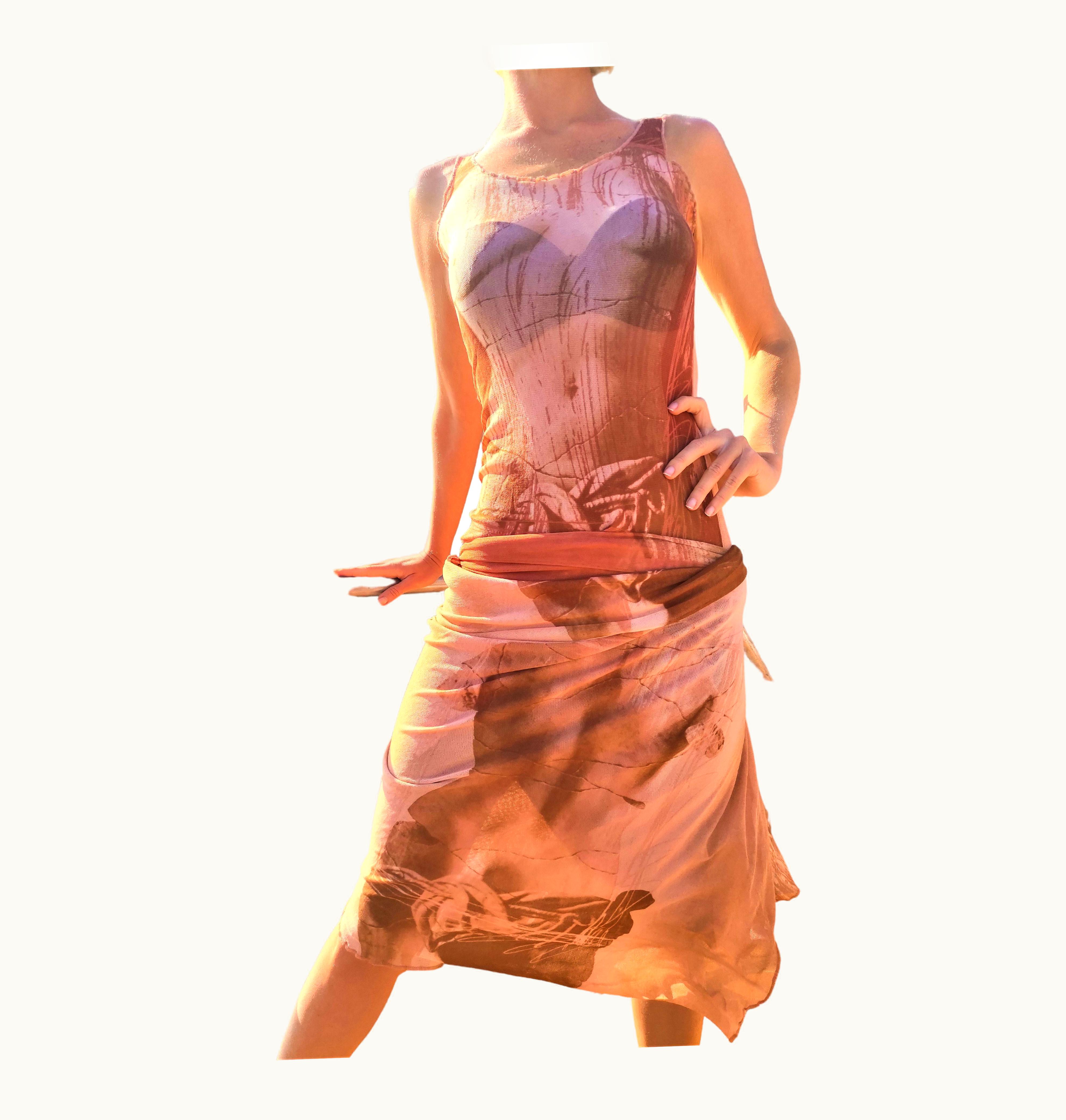 Jean-Paul Gaultier Jean Paul Gaultier Venus De Milo Torso Optical Illusion Nude Sculpture Dress Set