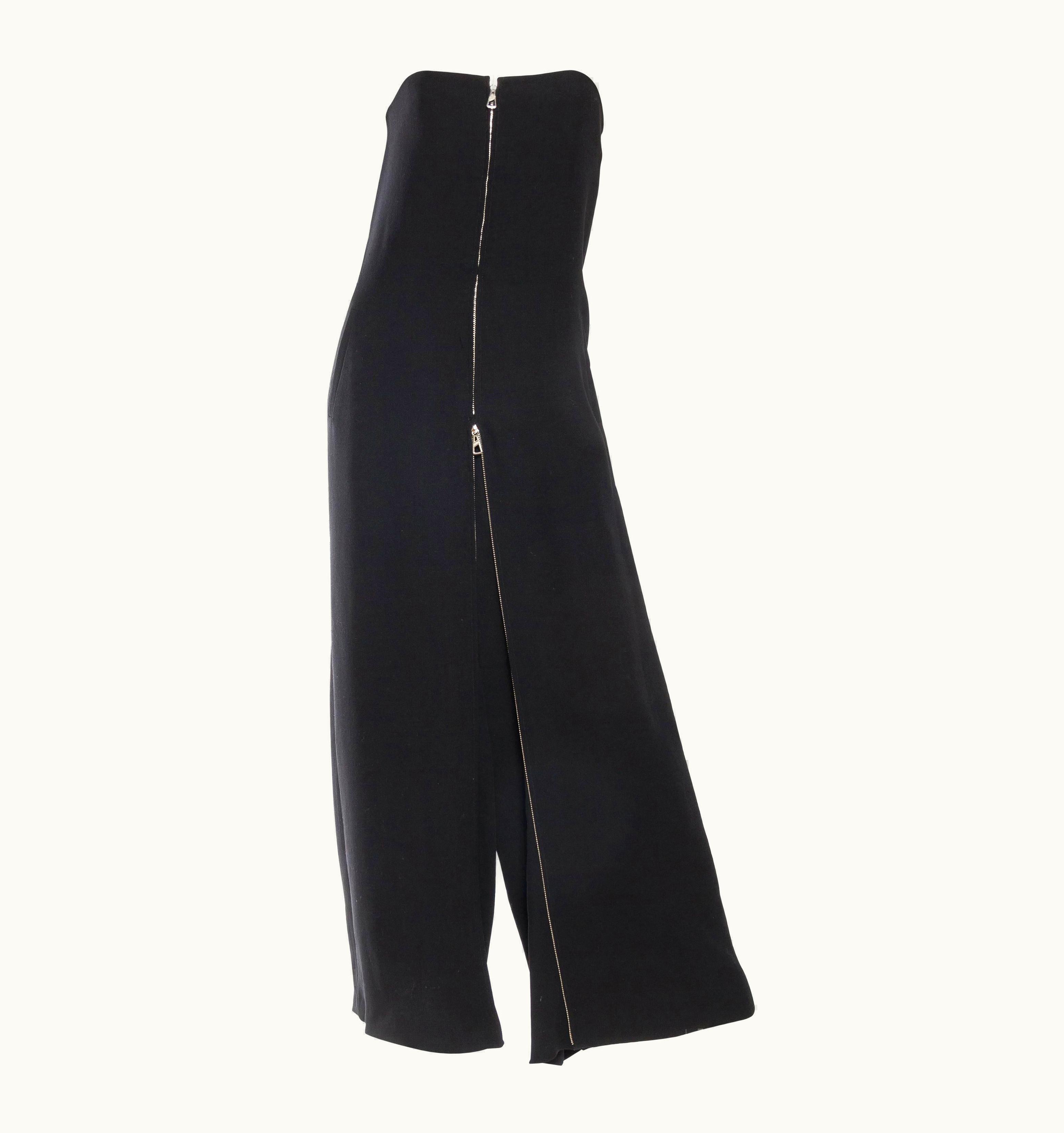 Jean-Paul Gaultier 2000s Jean Paul Gaultier Black Jumpsuit, Central Zipper Turns It Into A Dress