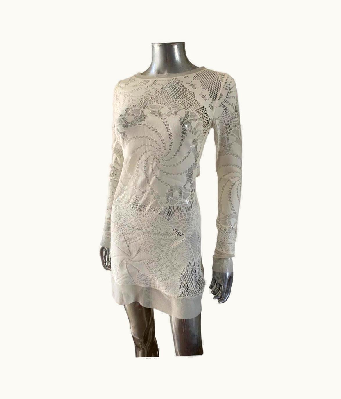 Jean-Paul Gaultier Jean Paul Gaultier Vintage Soleil White Knit Mesh Dress Nwt arge