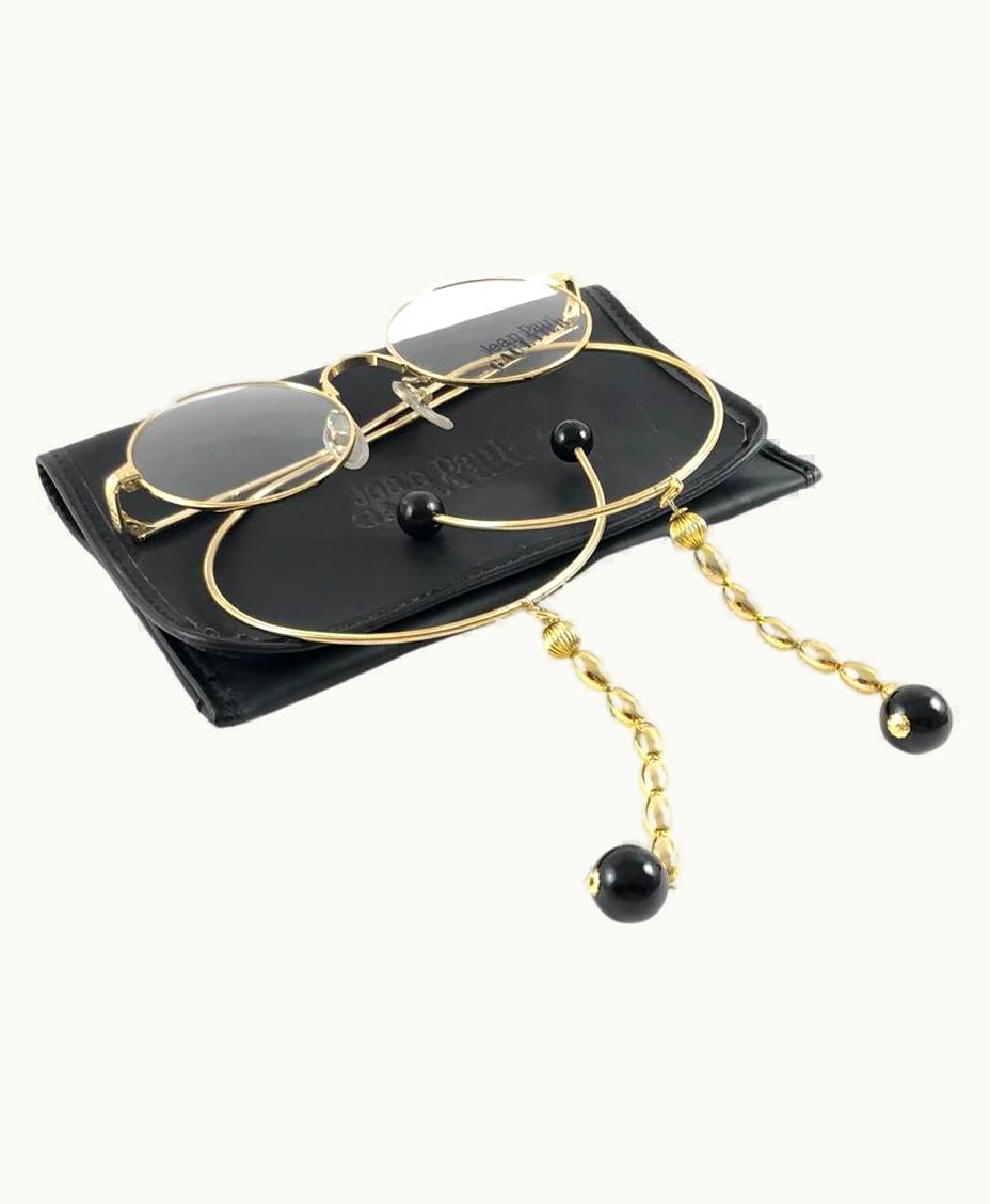 Jean-Paul Gaultier Vintage Jean Paul Gaultier 559673 Rx Gold Plated Jewel Sunglasses 90' Japan