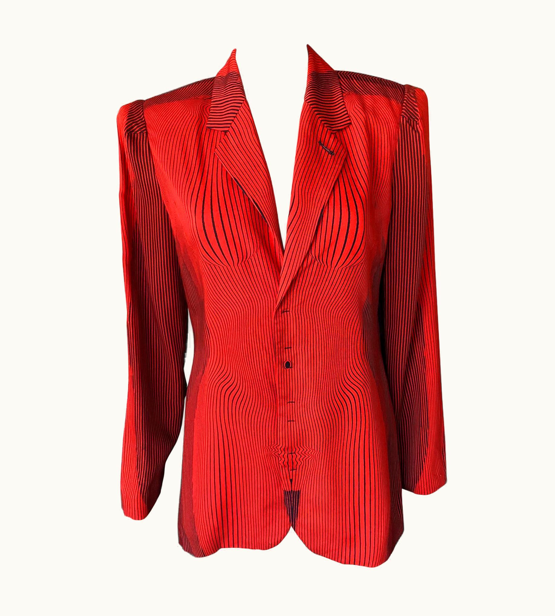 Jean-Paul Gaultier Jean Paul Gaultier S/S 1996 Vintage Cyberbaba Optical Illusion Jacket Blazer Top