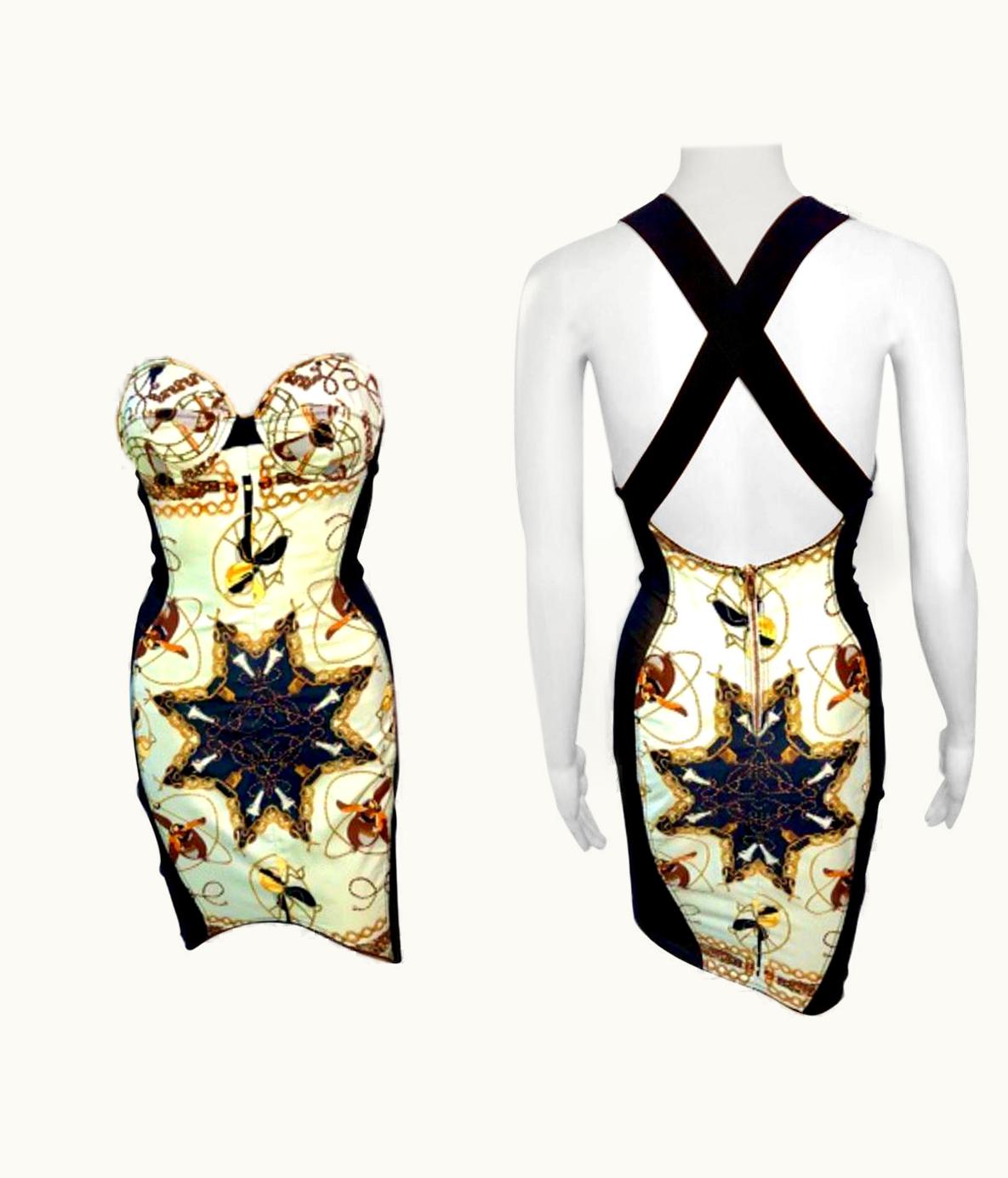 Jean-Paul Gaultier Jean Paul Gaultier Vintage S/S Cone Bra Bustier Sheer Side Panels Mini Dress