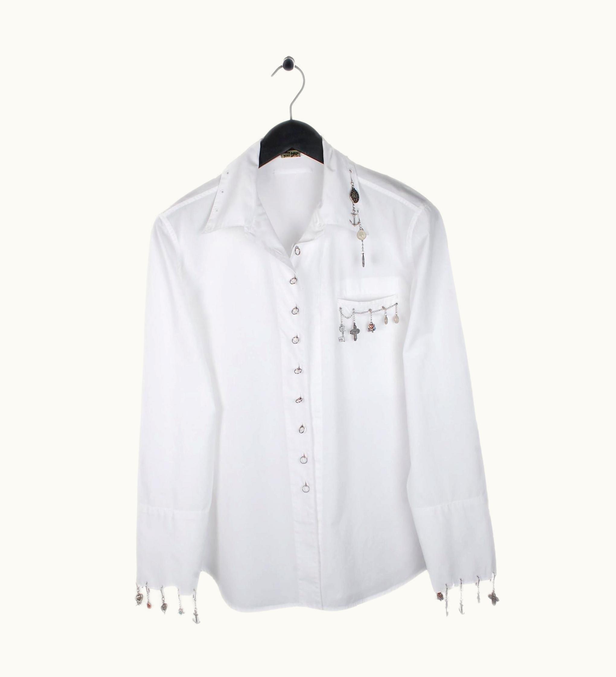 Jean-Paul Gaultier Vintage Rare Jean Paul Gaultier Homme Metalic Details Men Shirt S/S15.75 (m