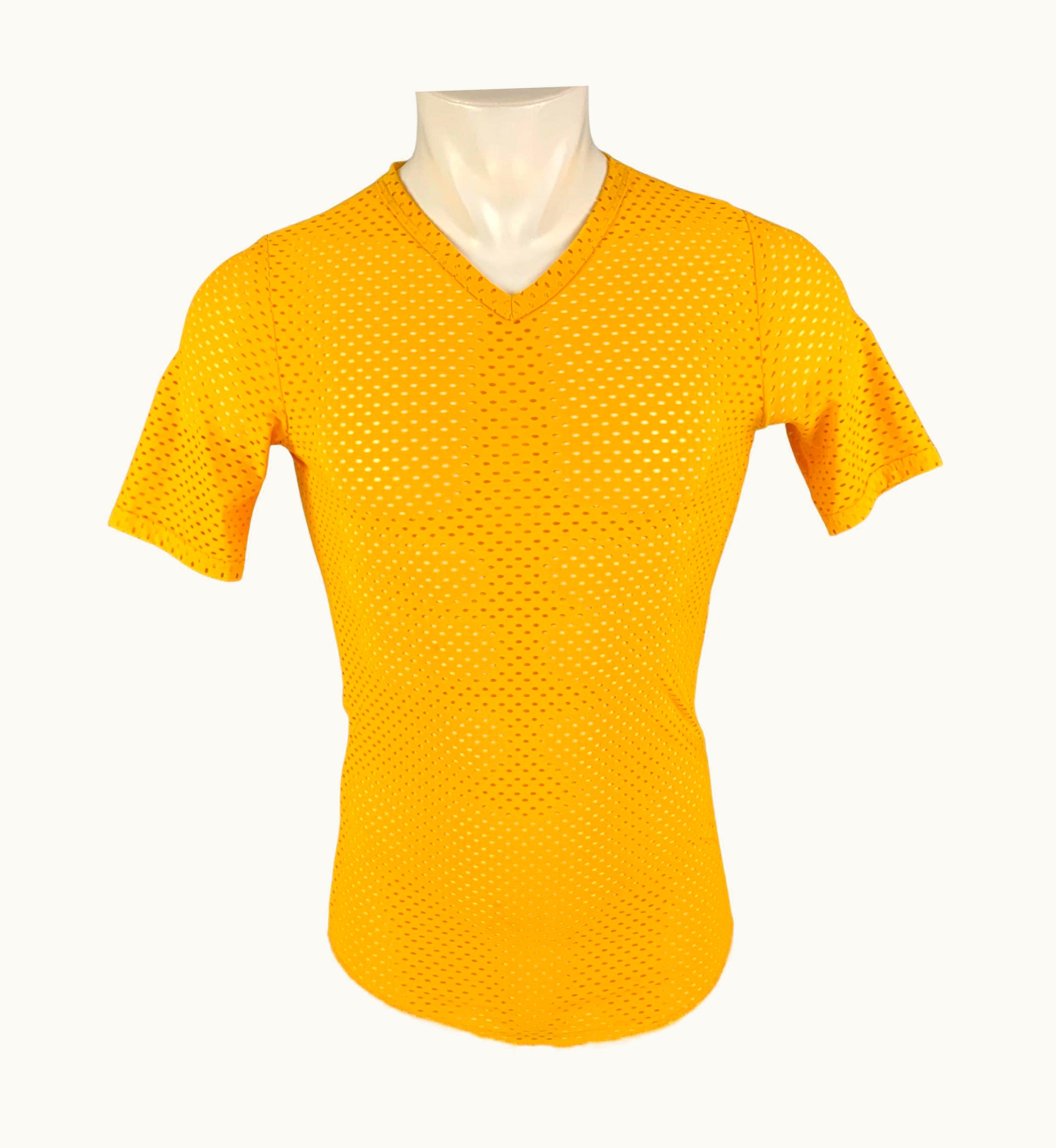 Jean-Paul Gaultier Vintage Jean Paul Gaultier Yellow Perforated Jersey JPG' Pin Up T-shirt