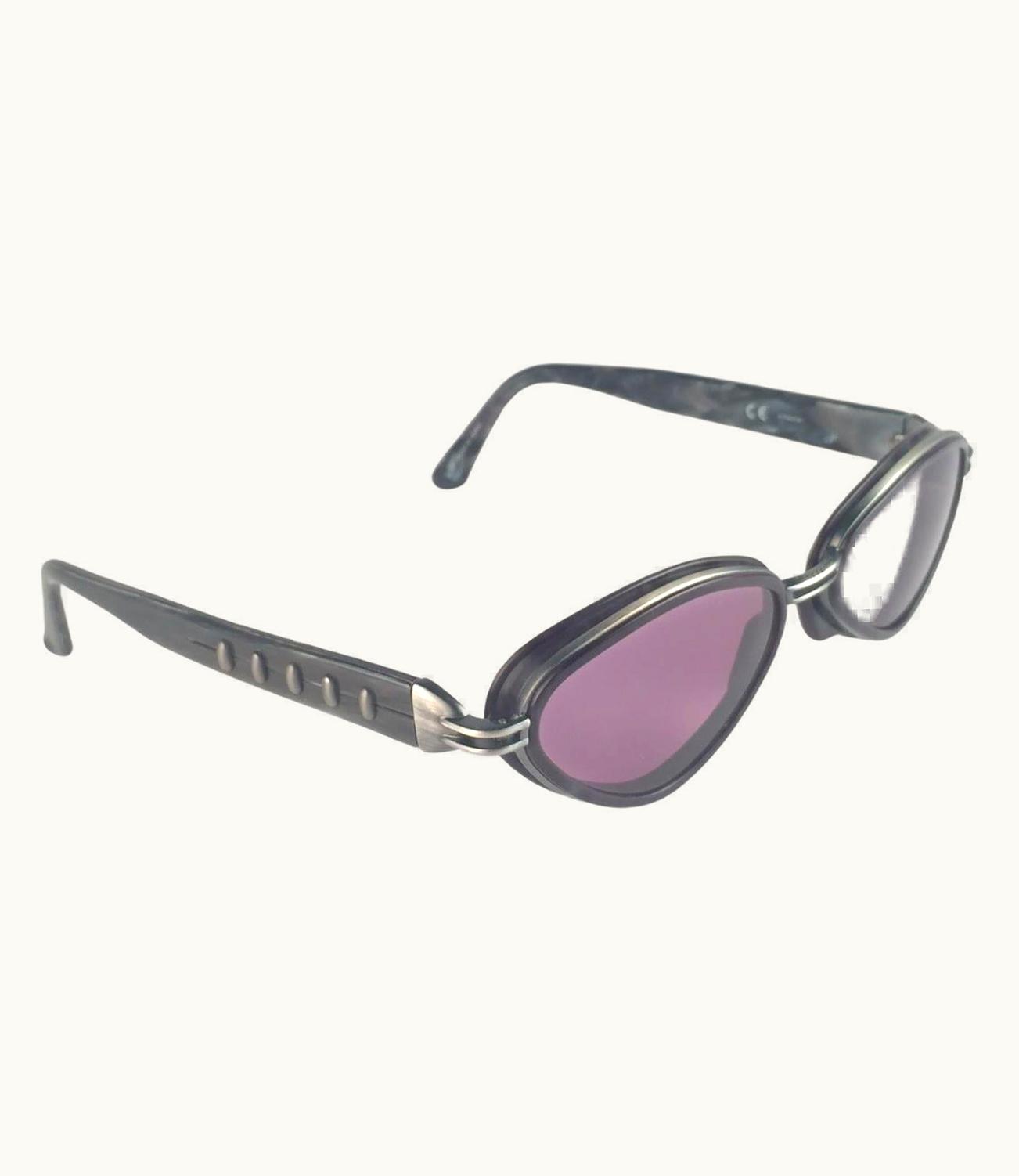 Jean-Paul Gaultier Jean Paul Gaultier 56 0015 Marbled Grey Bullet Like Inserts 1990' Japan