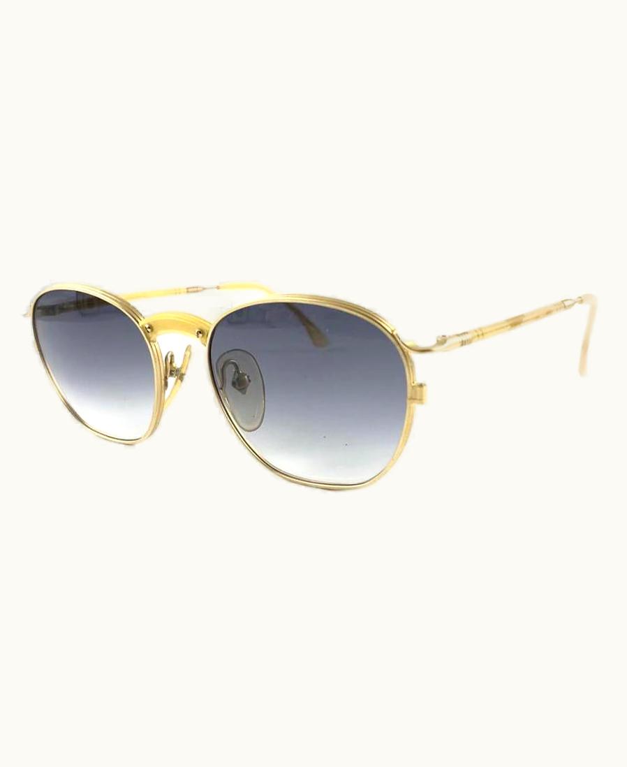 Jean-Paul Gaultier Jean Paul Gaultier 55 1271 Oval Gold Sunglasses 1990' Made In Japan