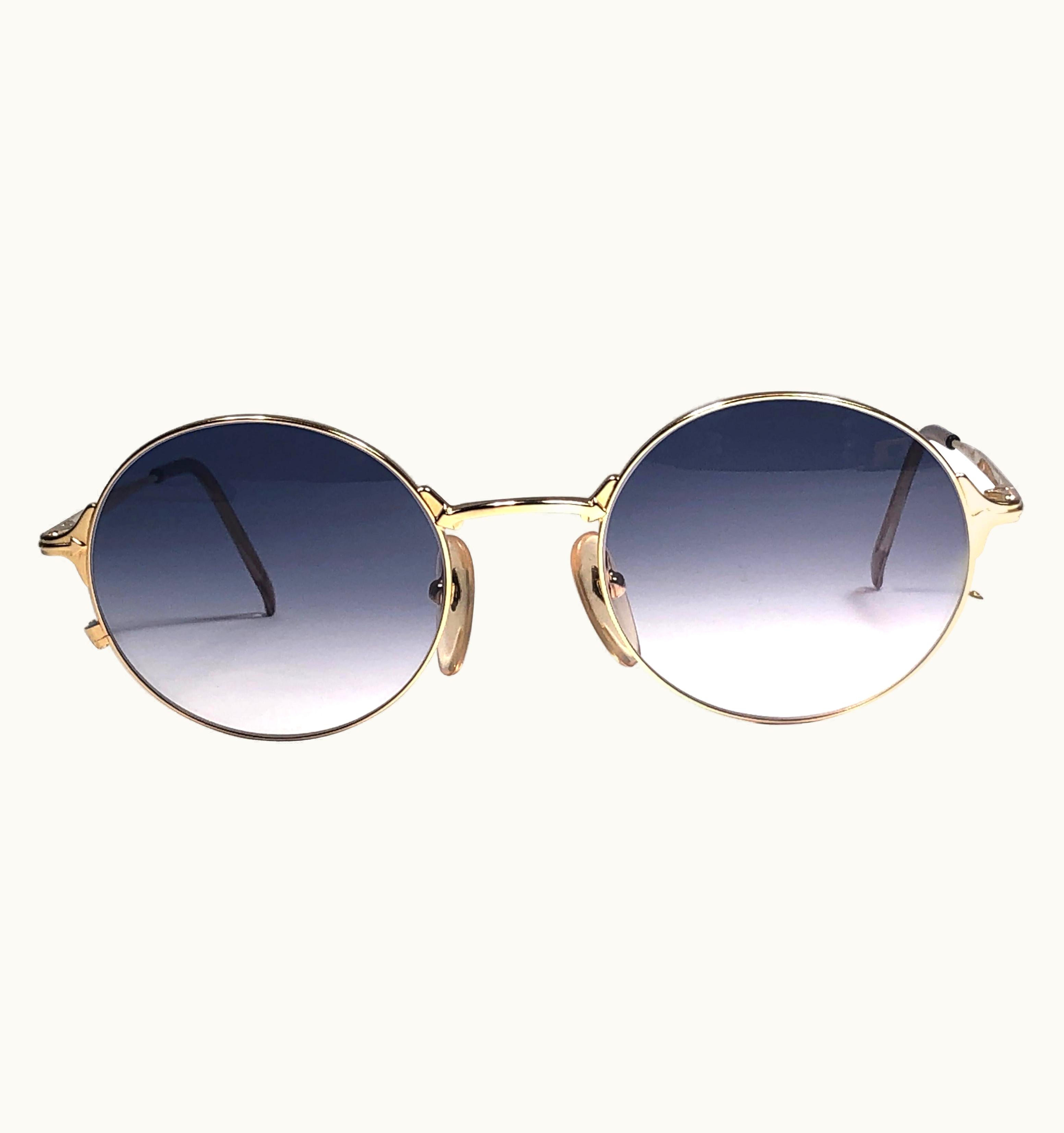 Jean-Paul Gaultier Jean Paul Gaultier 57 2175 Oval Gold Sunglasses 1990' Made In Japan