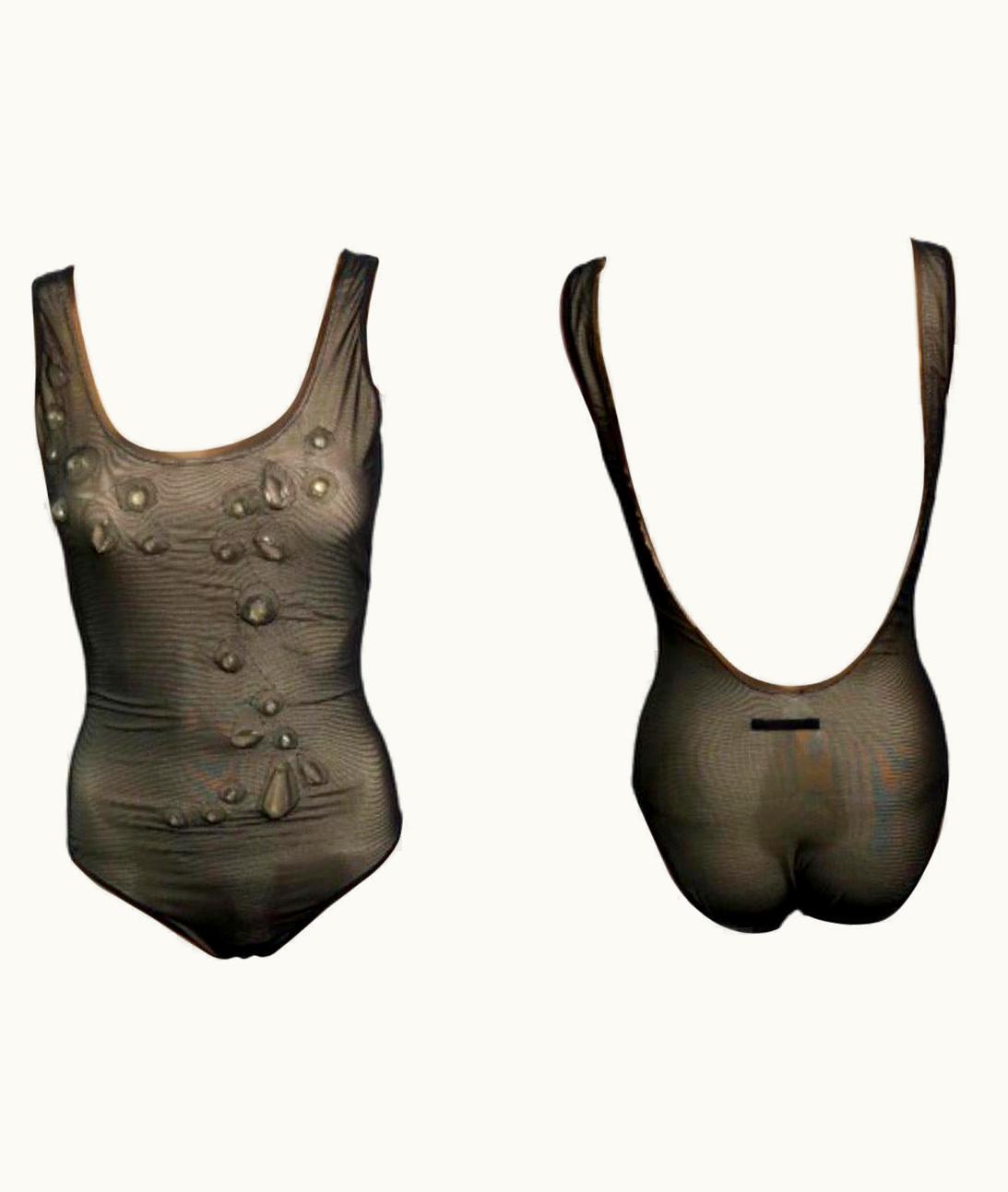 Jean-Paul Gaultier Jean Paul Gaultier Soleil AW2006 Crystal Embellished Bodysuit Swimwear Swimsuit