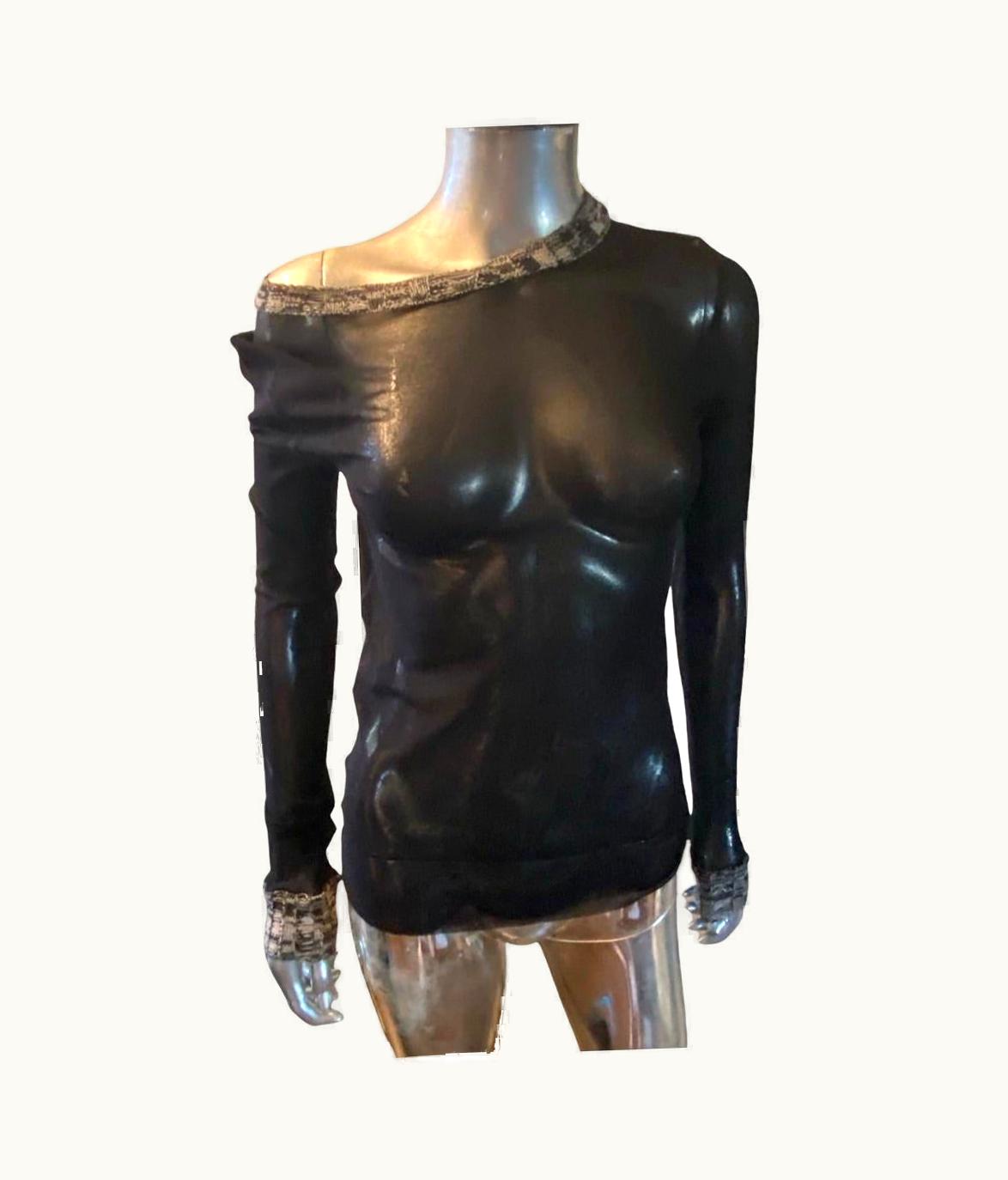 Jean-Paul Gaultier Jean Paul Gaultier Maille Femme Mesh T-Shirt With Hand Knit Trim edium