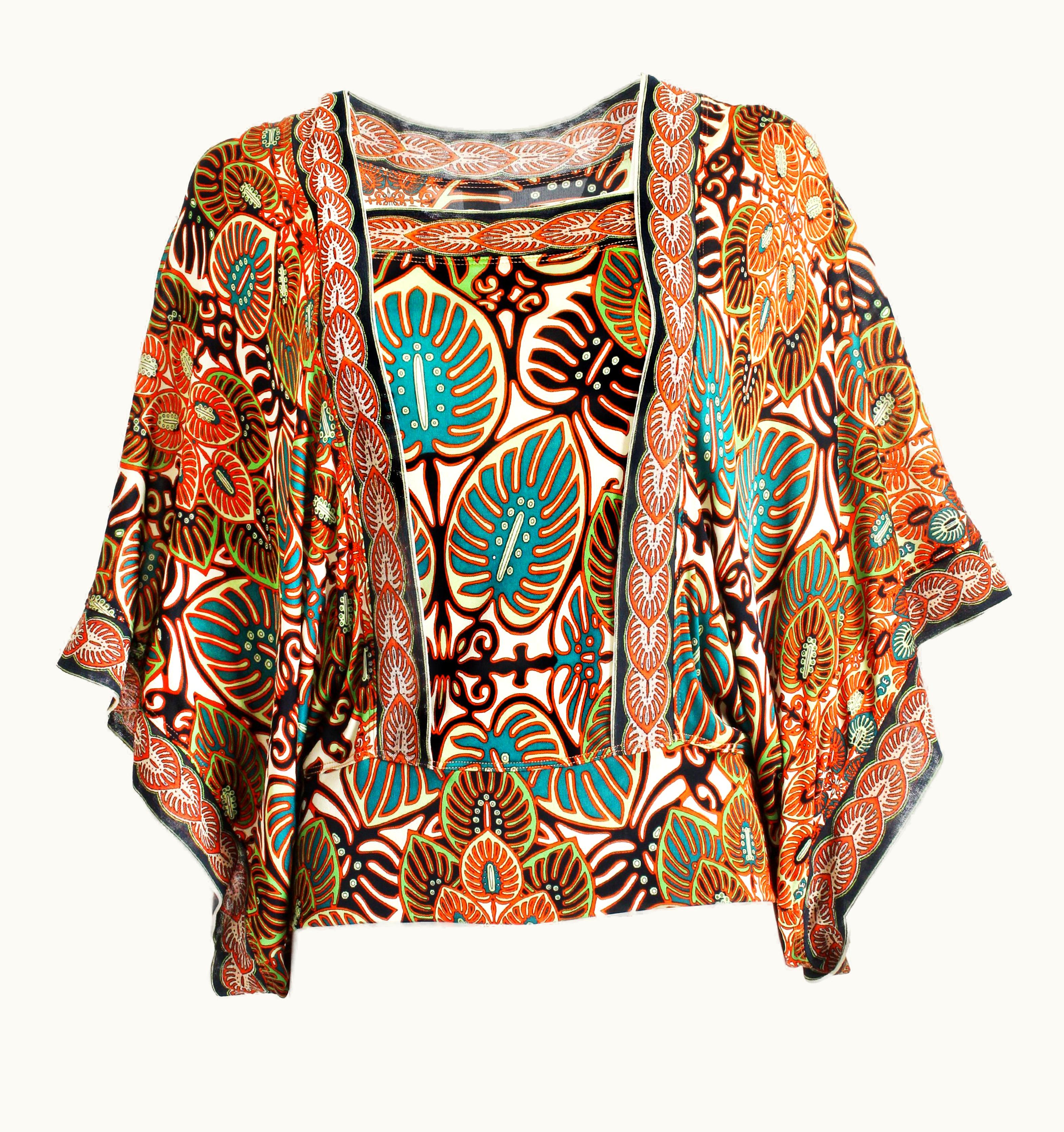 Jean-Paul Gaultier Jean Paul Gaultier Top Blouse Angel Sleeve Paisley Print Mesh Soleil 90s