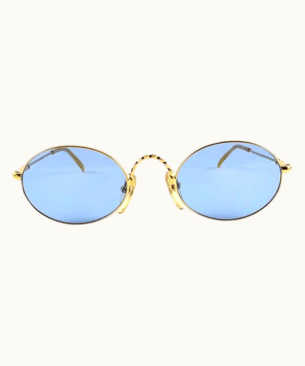 Jean-Paul Gaultier Jean Paul Gaultier 55 0175 Oval Small Blue Lenses 1990' Made In Japan