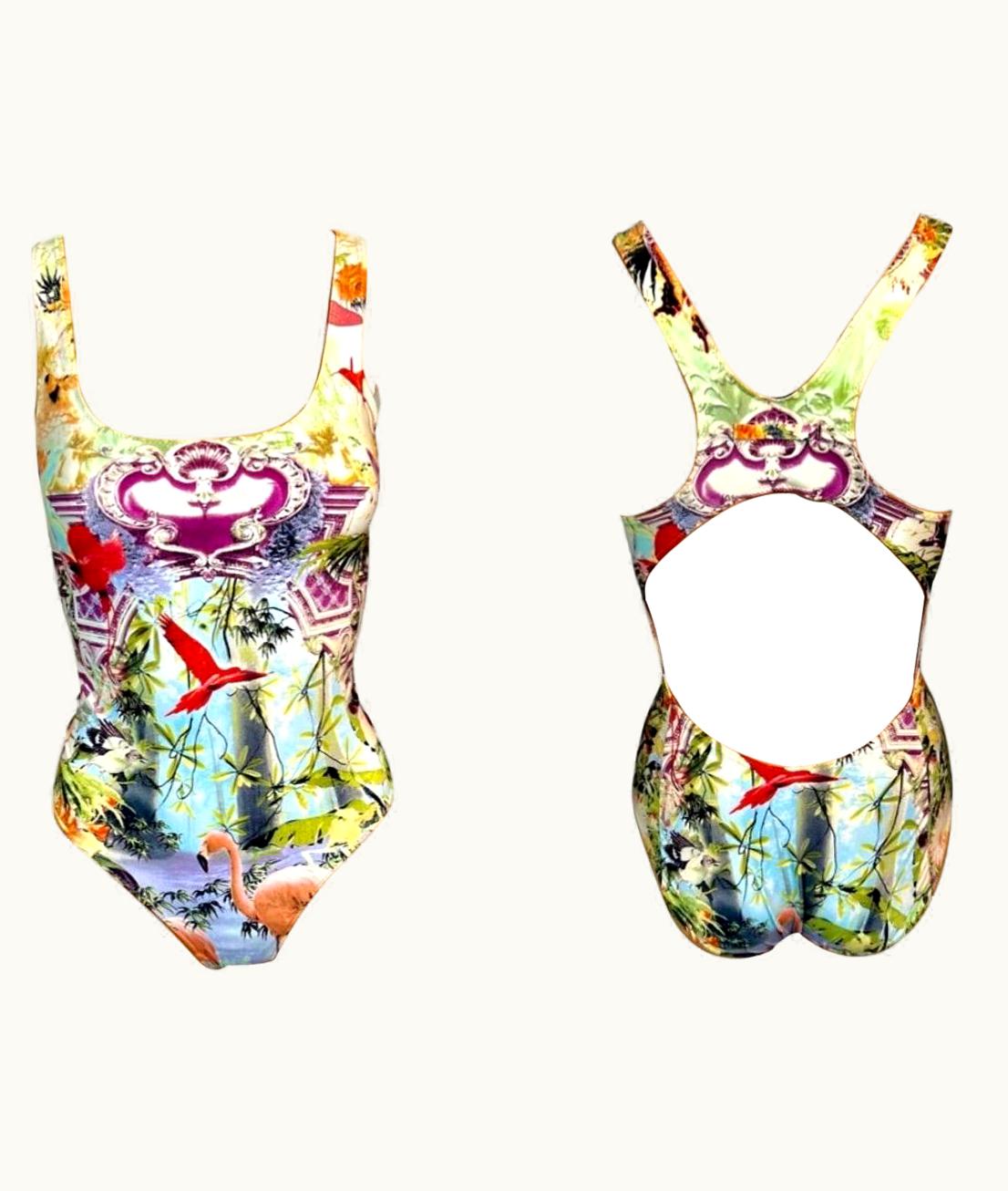 Jean-Paul Gaultier Jean Paul Gaultier Soleil S/S 1999 Flamingo Tropical Bodysuit Swimwear Swimsuit UZ0596728