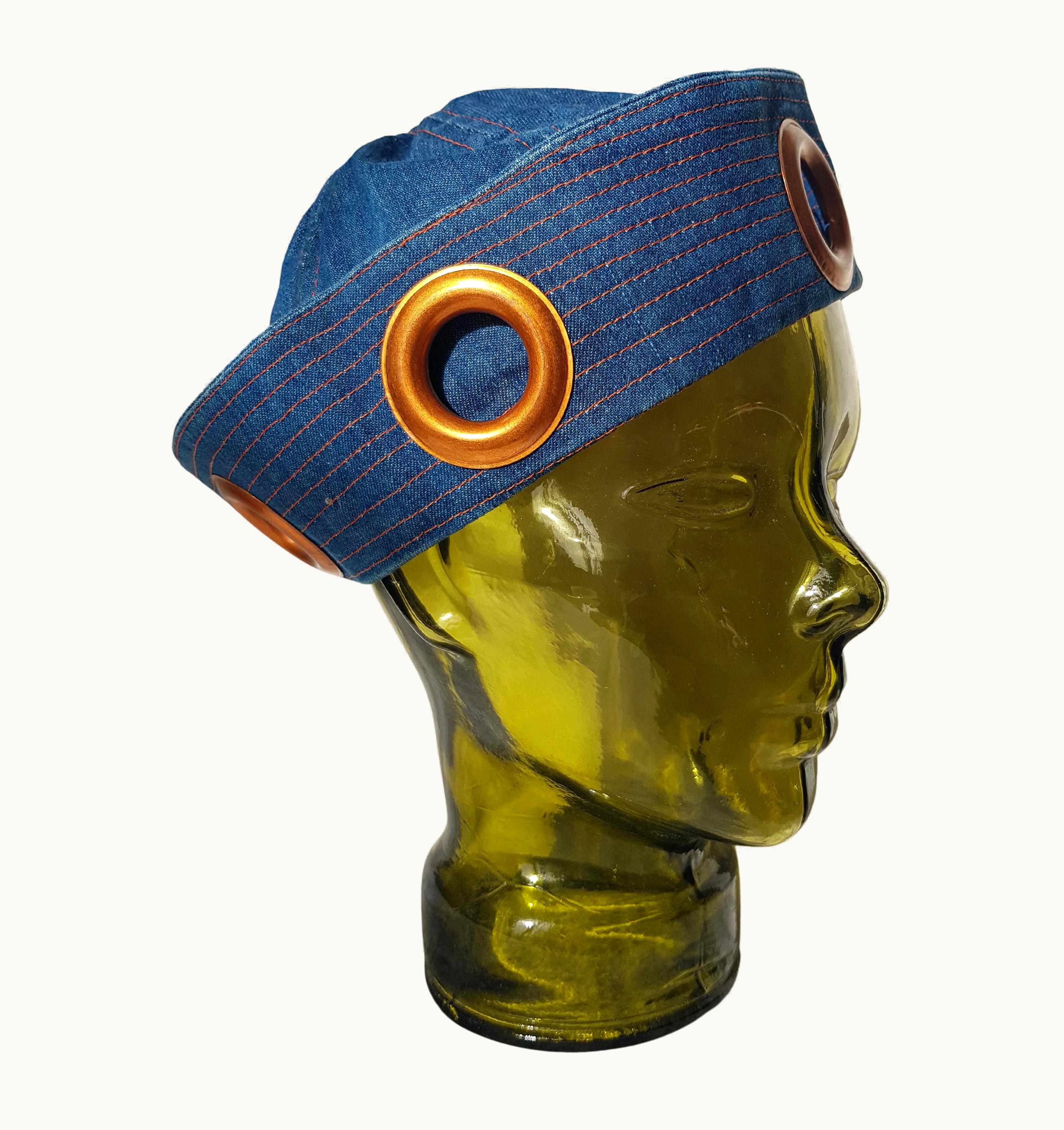 Jean-Paul Gaultier 1990 Gaultier Jeans Rare Denim Sailor Hat