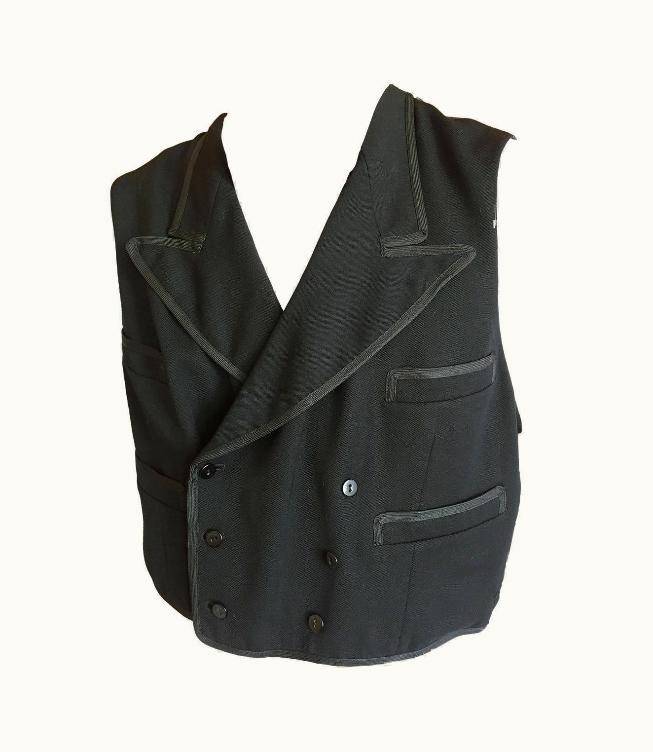 Jean-Paul Gaultier Jean Paul Gaultier 1980' Elegant Black Mens Vest